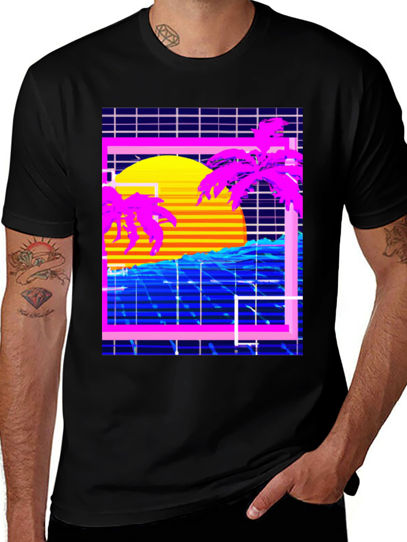 Variant 12 of Vaporwave Sunset T-Shirt