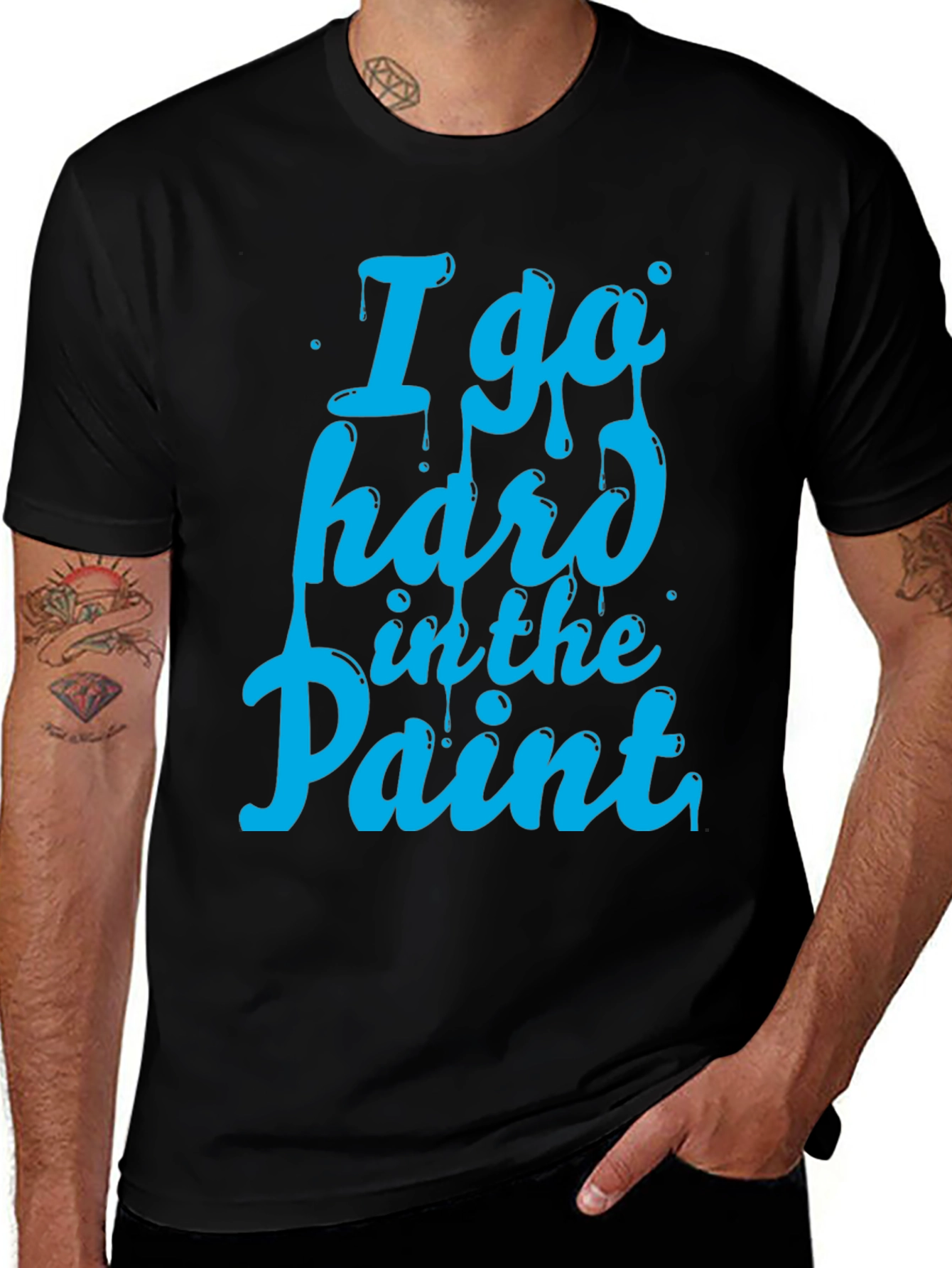 Black I Go Hard in the Paint T-Shirt - Basketball Inspired Tee main image