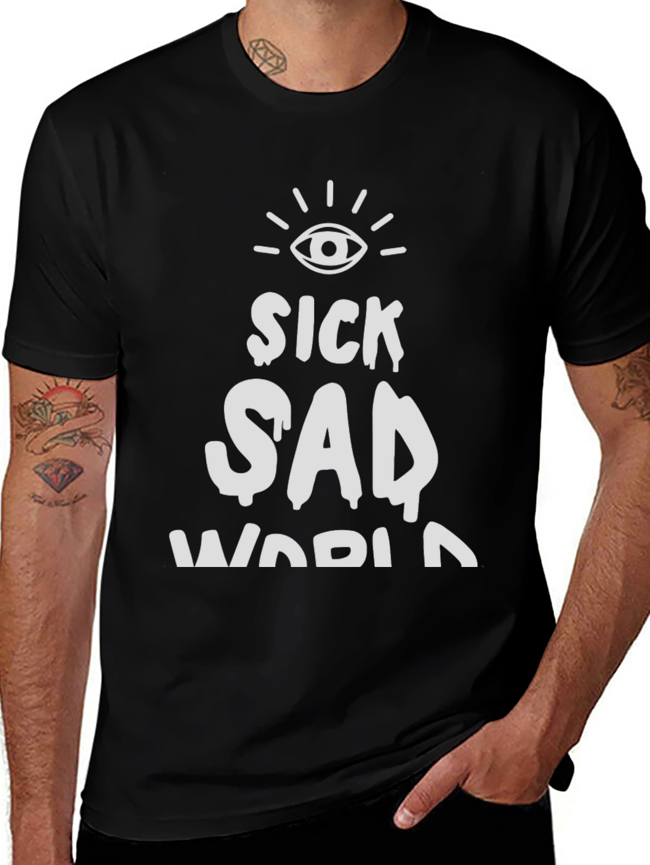Variant 14 of Sick Sad World Graphic Tee - Trendy Short Sleeve T-Shirt