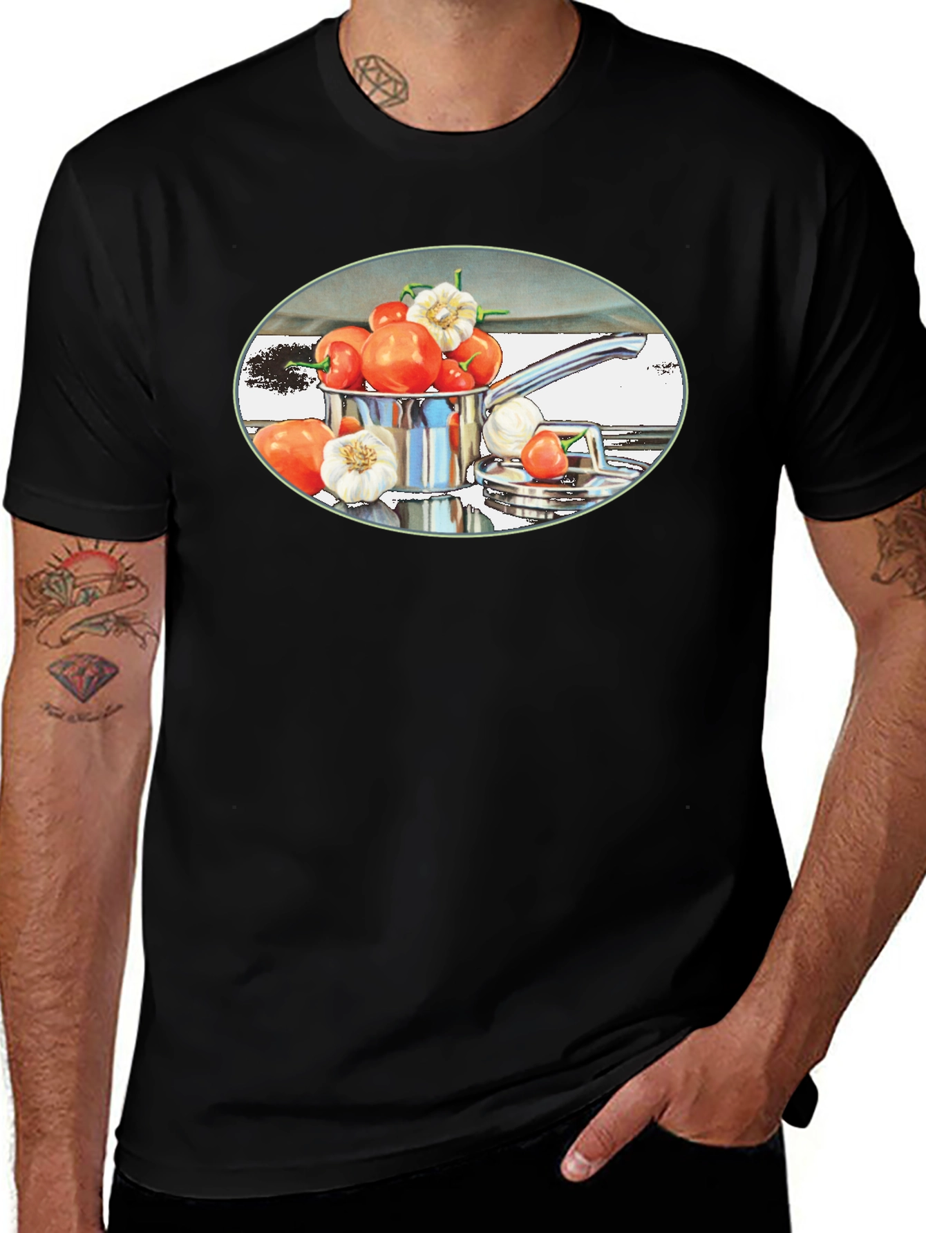 Variant 8 of Chef's Pot Graphic T-Shirt - Black, Unisex