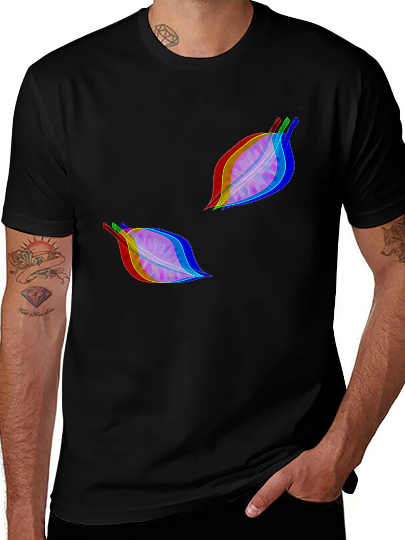 Variant 27 of Leaf Illusion Tee - Trendy Graphic Print