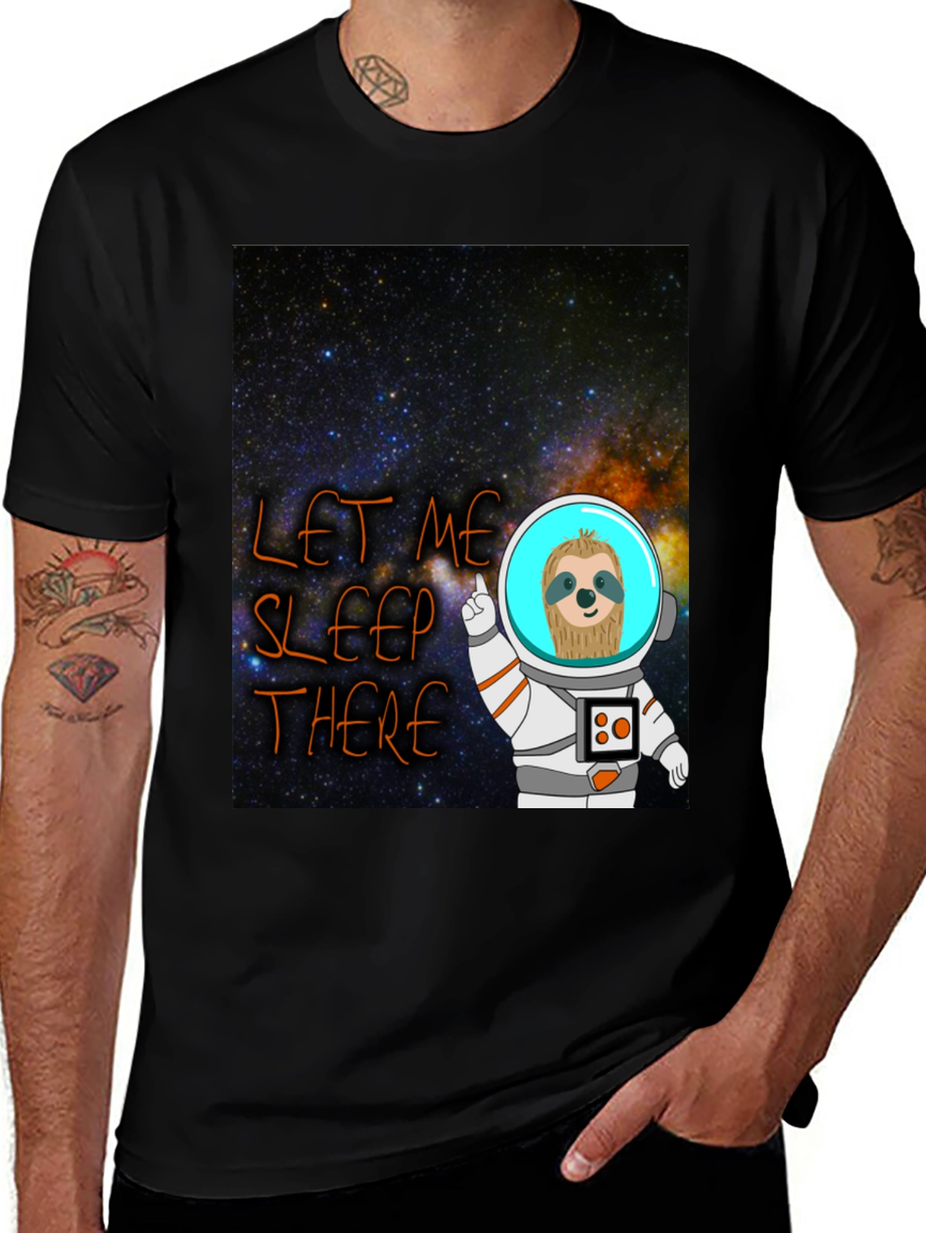 Variant 28 of Cosmic Sloth Astronaut T-Shirt - Let Me Sleep There