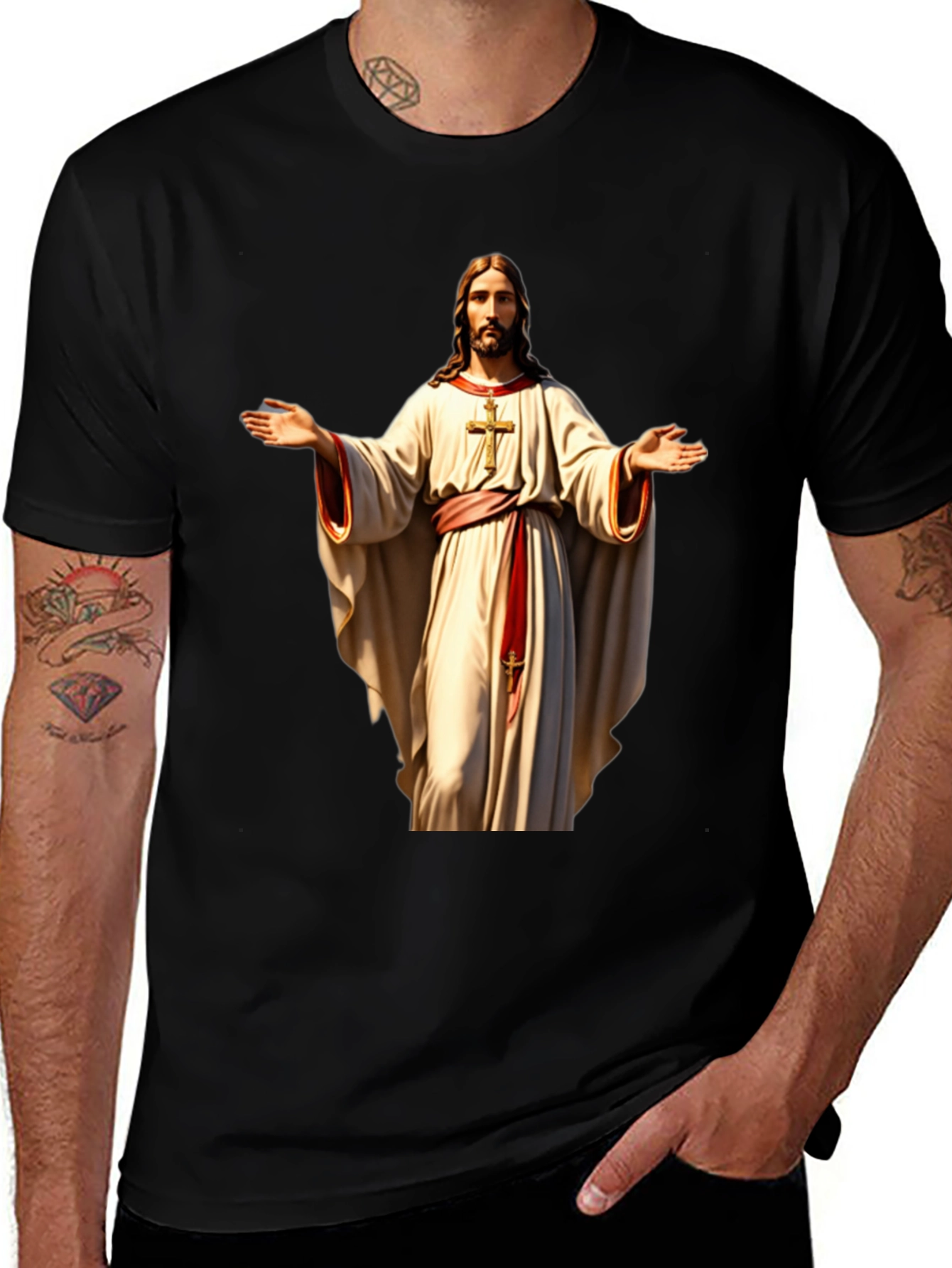 Jesus Christ Graphic Black T-Shirt