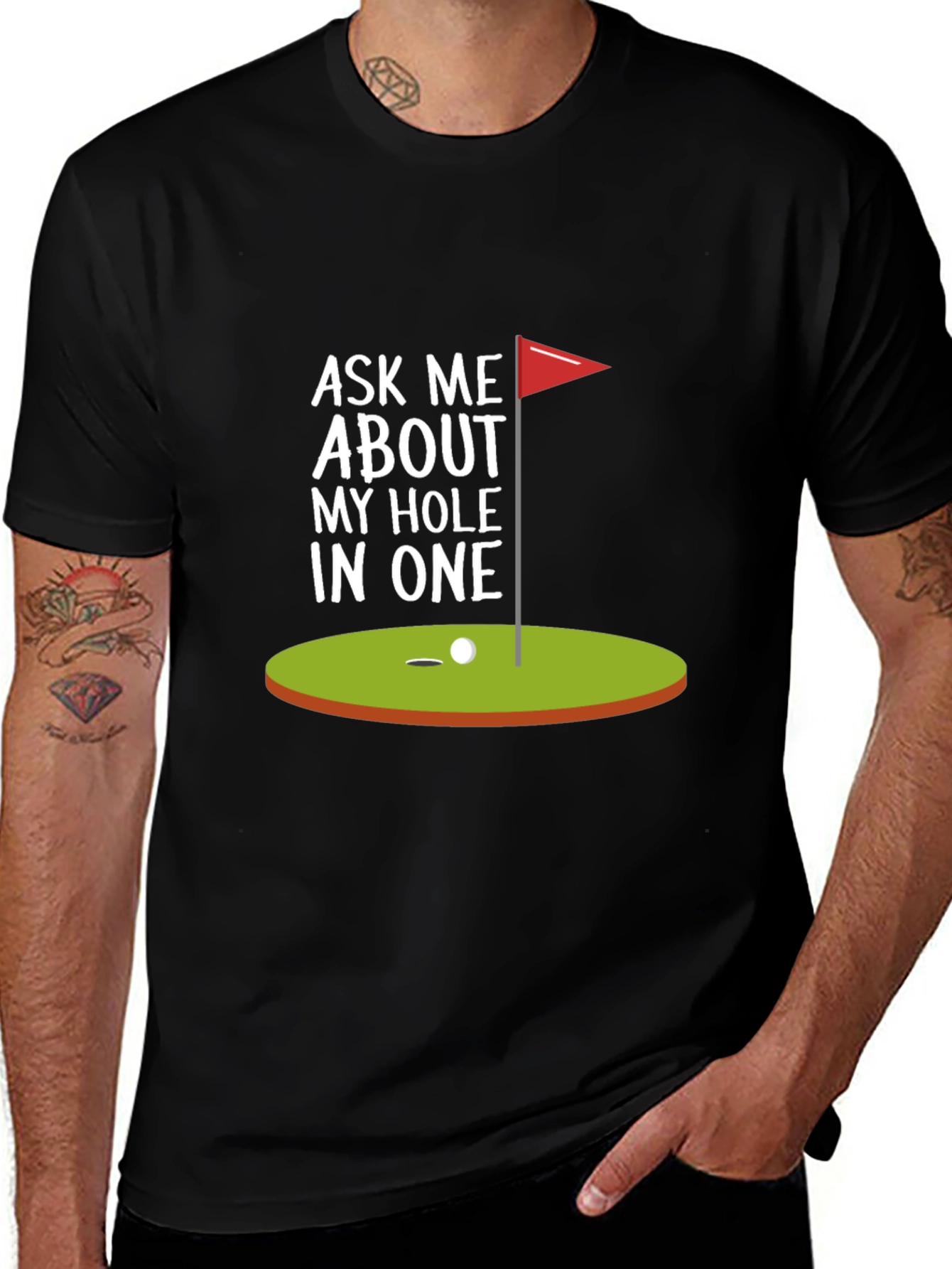 Variant 19 of Golf Hole-in-One Graphic Tee - Ask Me About It!