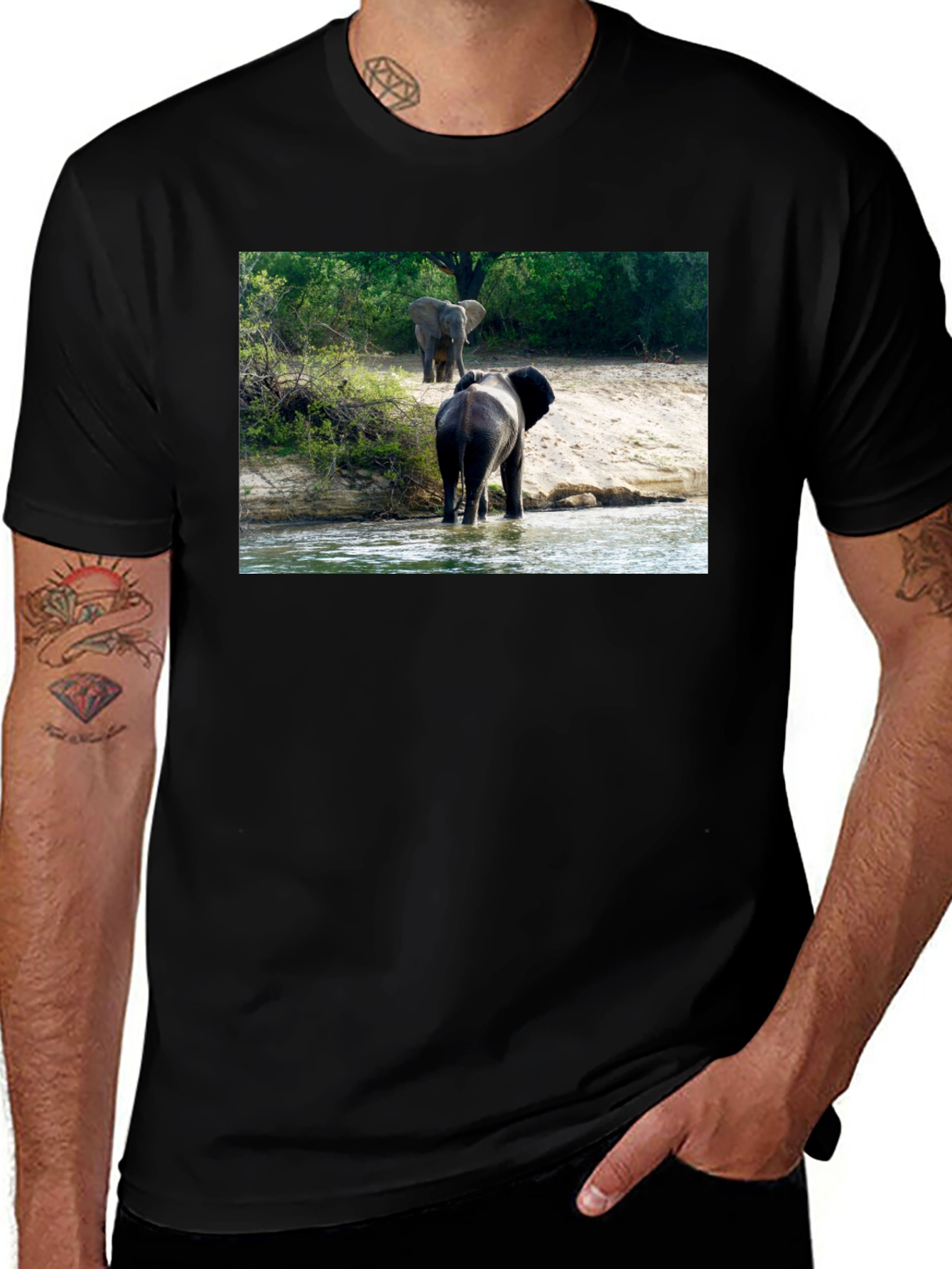 Variant 26 of Elephant Graphic T-Shirt - Nature Lover Tee