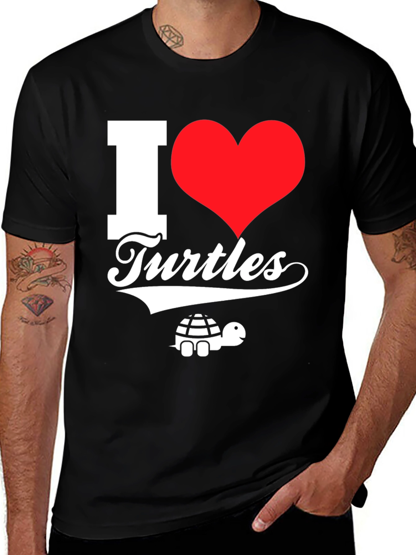 Variant 27 of I Heart Turtles Graphic Tee