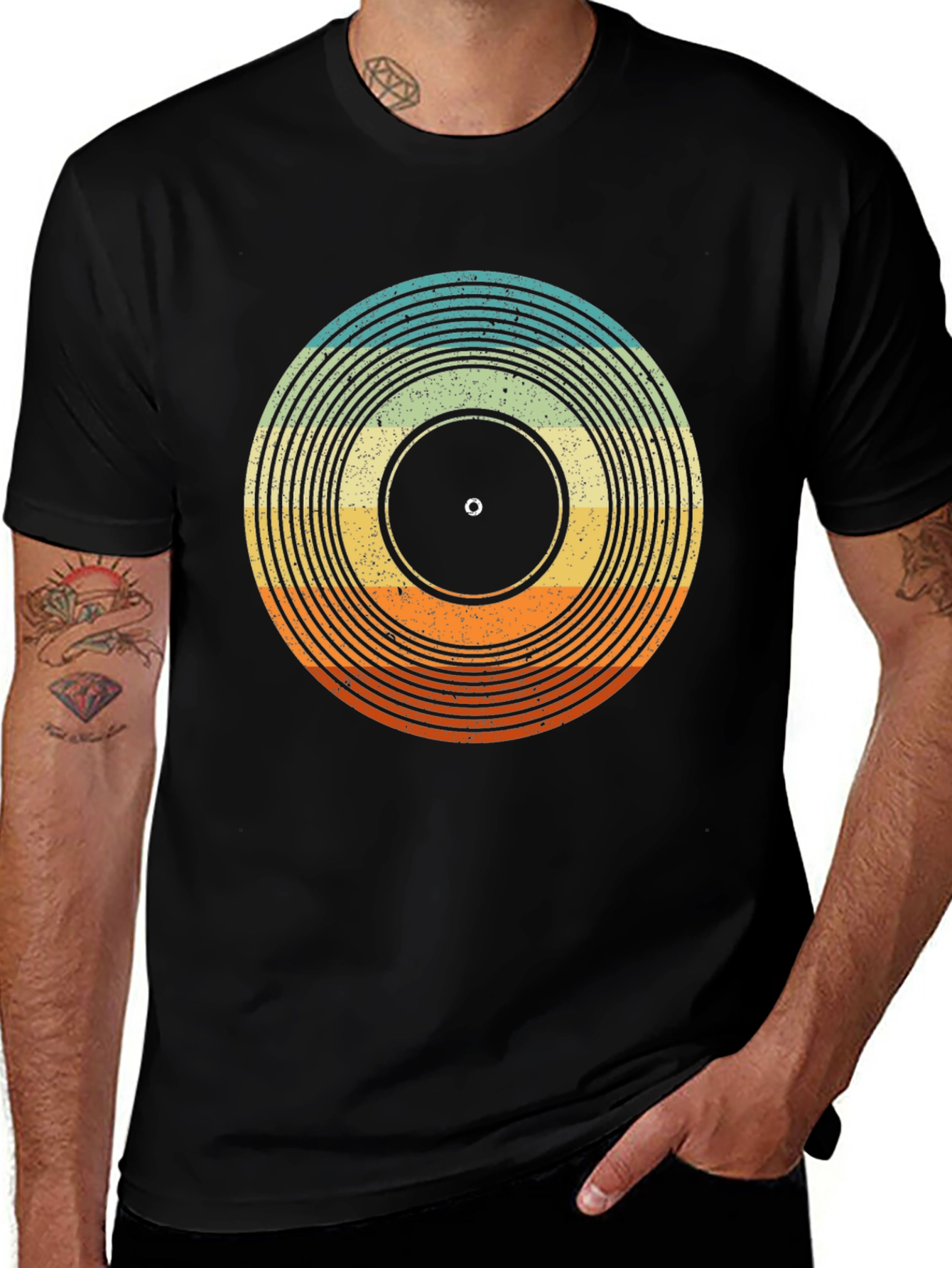 Variant 3 of Retro Vinyl Record Graphic Tee - Vintage Style Music Lover Shirt