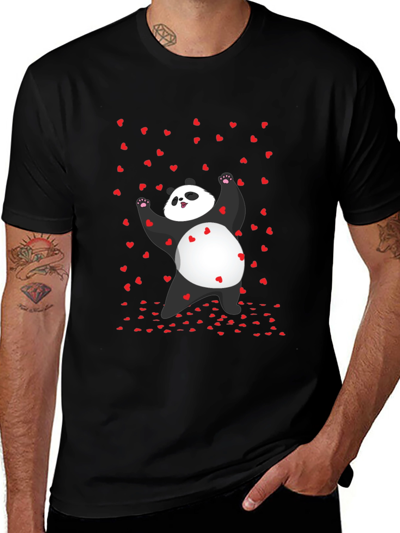 Variant 17 of Panda Bear Heart T-Shirt