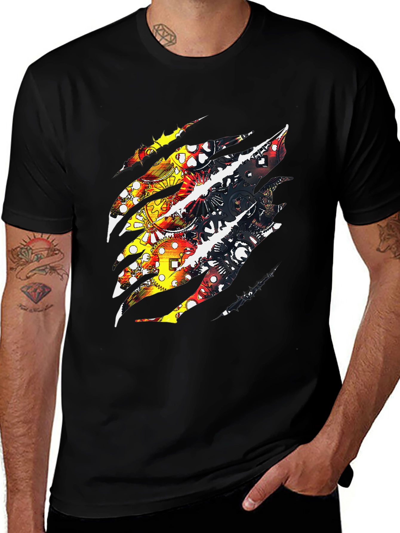 Variant 17 of Gear Claw T-Shirt - Unique Graphic Tee for Men