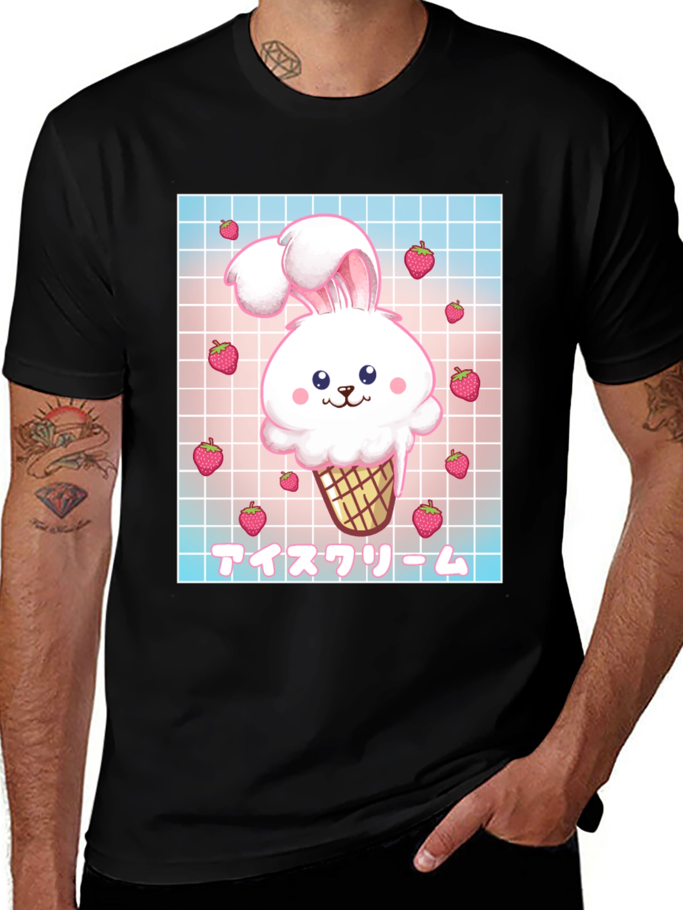 Variant 29 of Kawaii Bunny Ice Cream Graphic Tee