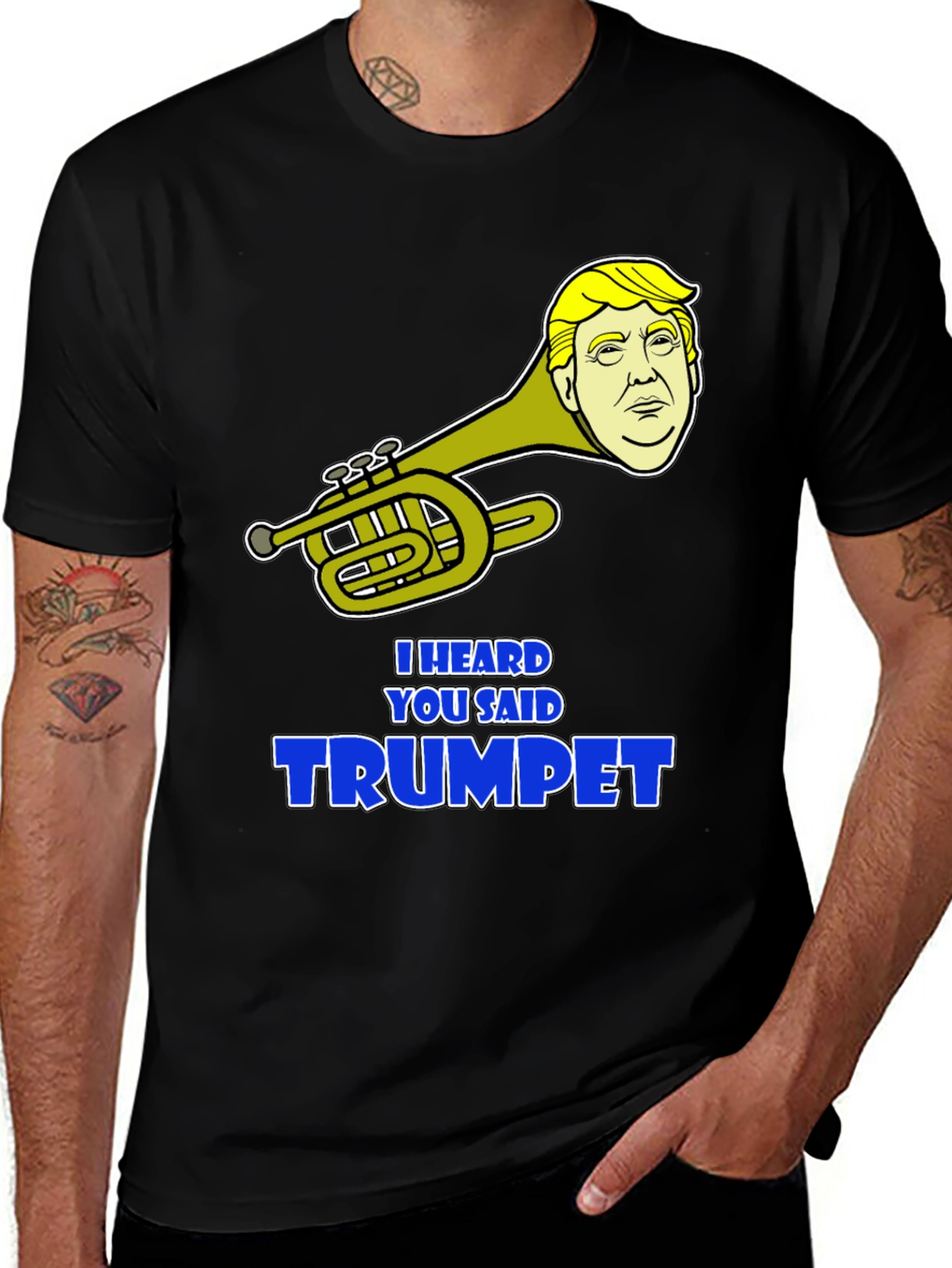 Variant 19 of Trumpet Pun T-Shirt - "I Heard You Said Trumpet"
