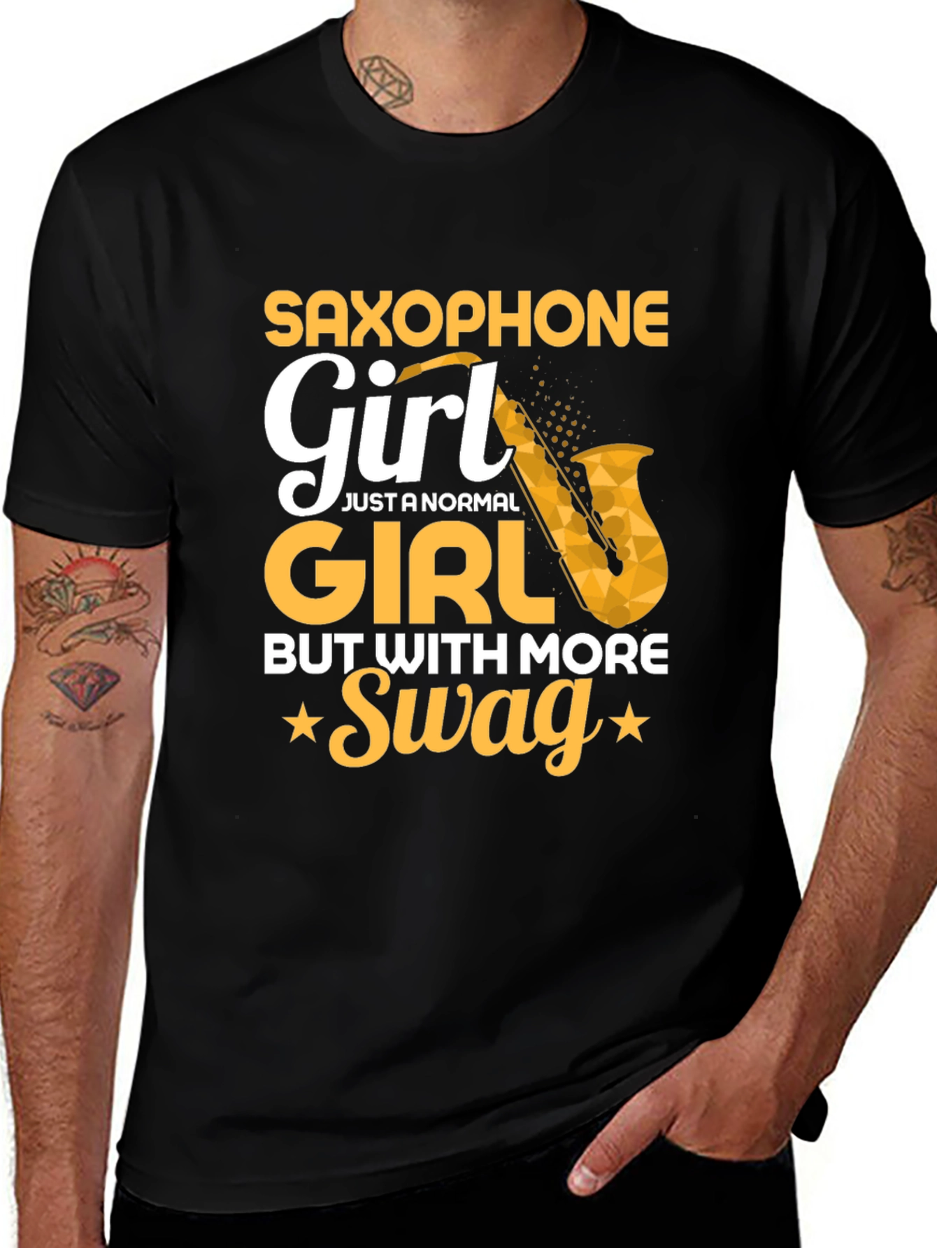 Variant 3 of Saxophone Girl T-Shirt - Swag Musician Tee