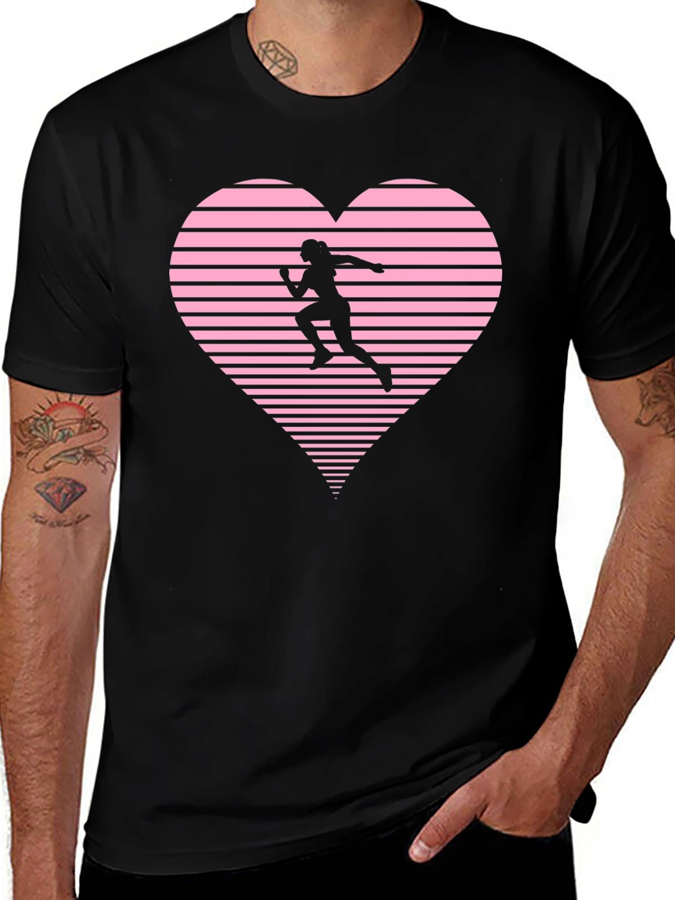 Variant 27 of Runner Heart Graphic Tee - Black