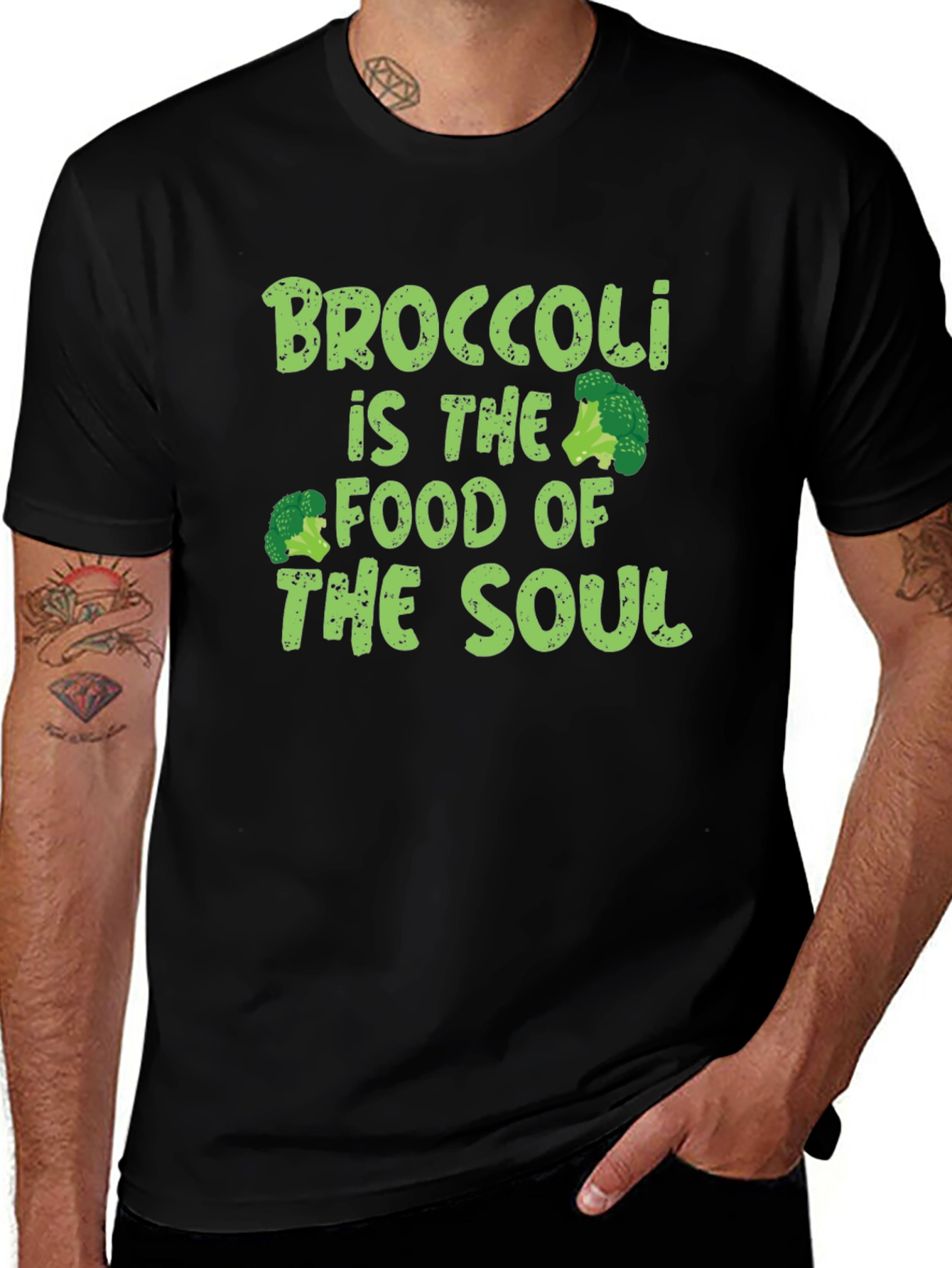 Broccoli is the Food of the Soul Black T-Shirt