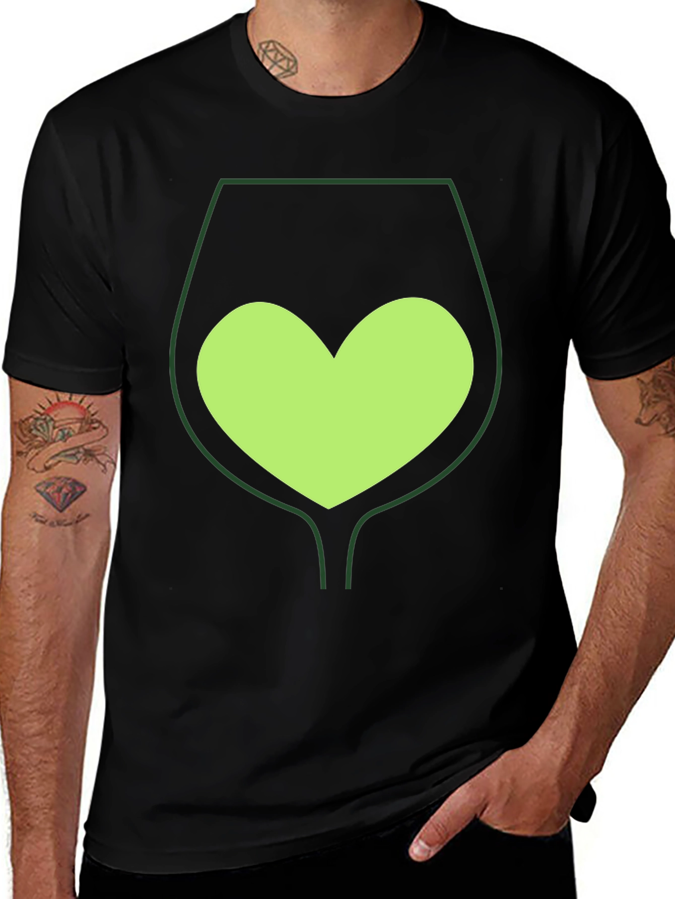 Variant 18 of Wine Glass Heart Tee - Unique Graphic T-Shirt