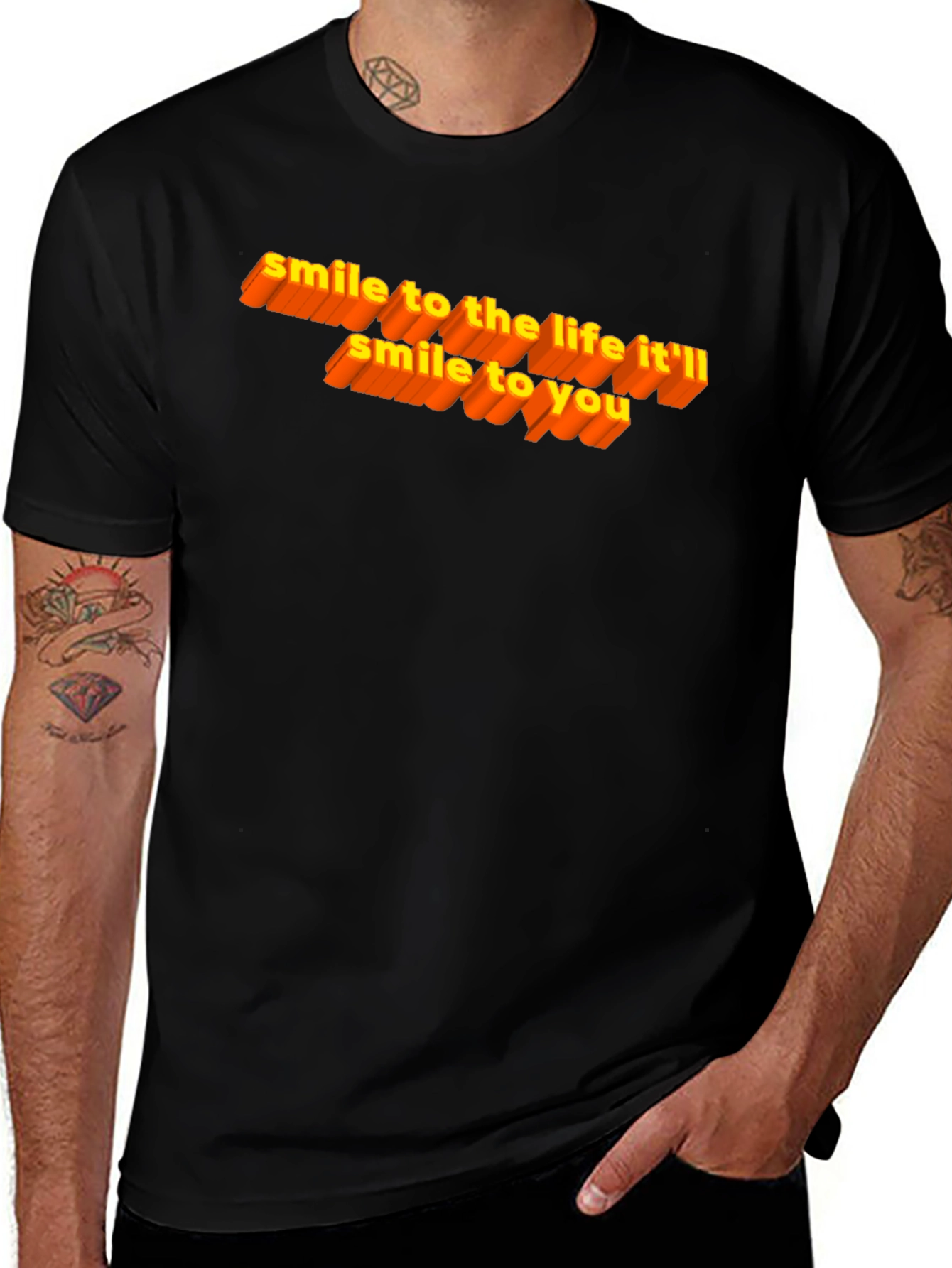 Smile to Life Graphic Black T-Shirt