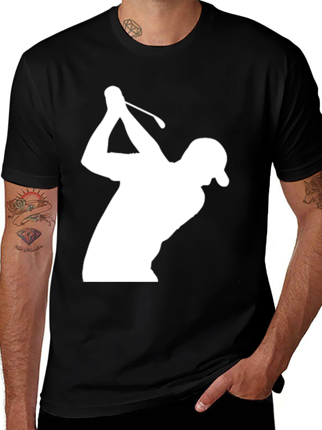 Variant 14 of Golf Swing Graphic T-Shirt - Black