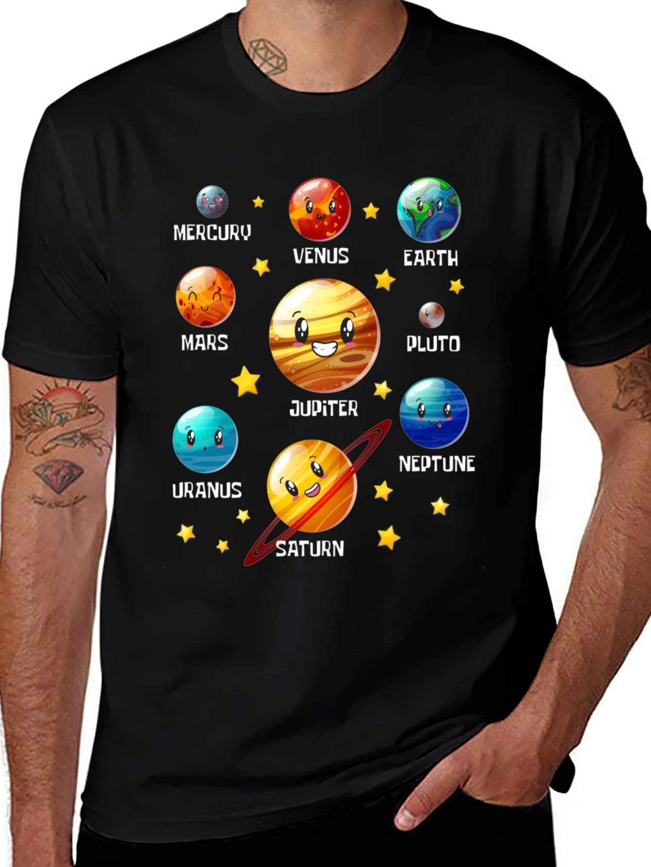Variant 29 of Cartoon Planets T-Shirt - Solar System Tee