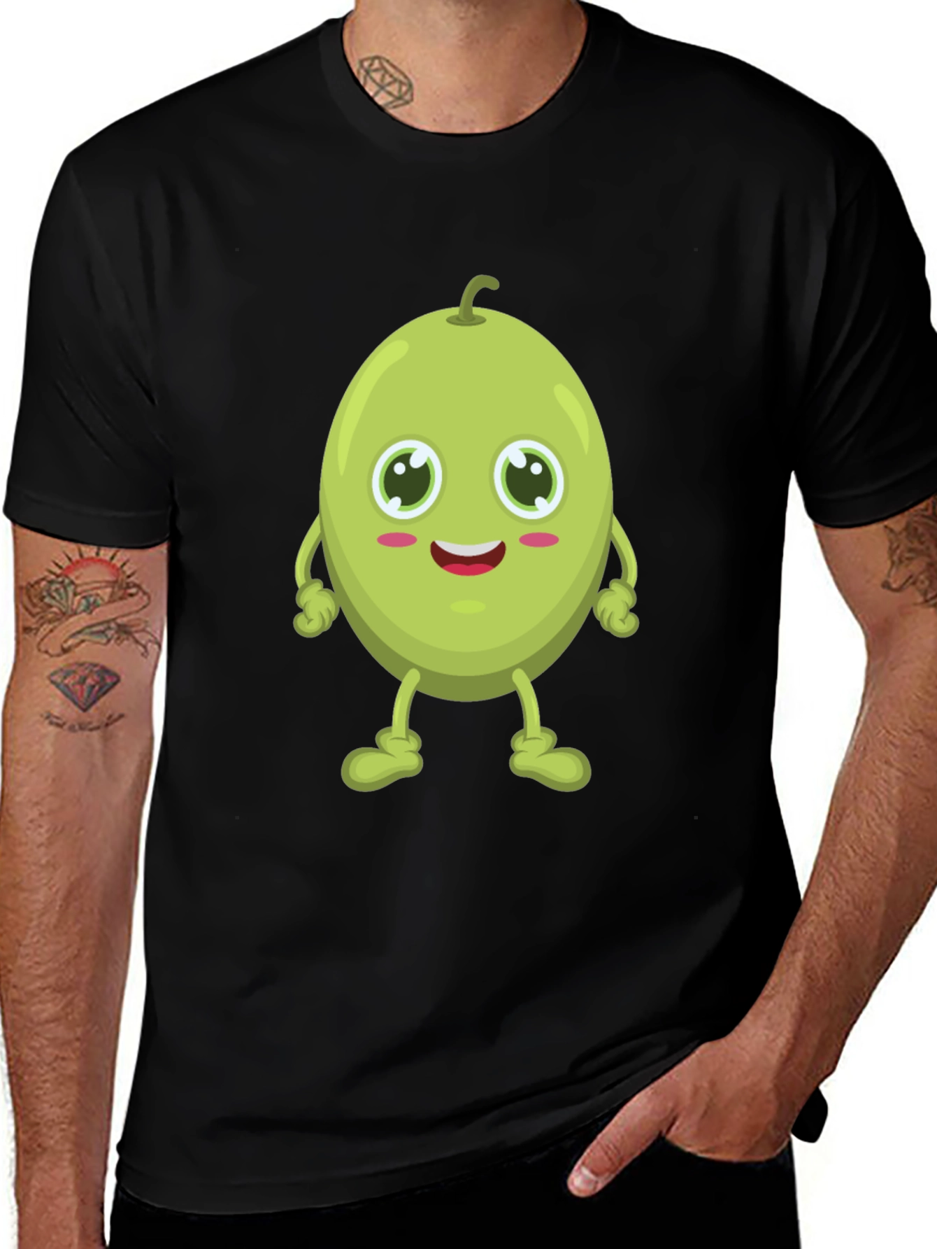Variant 22 of Olive Character Black T-Shirt