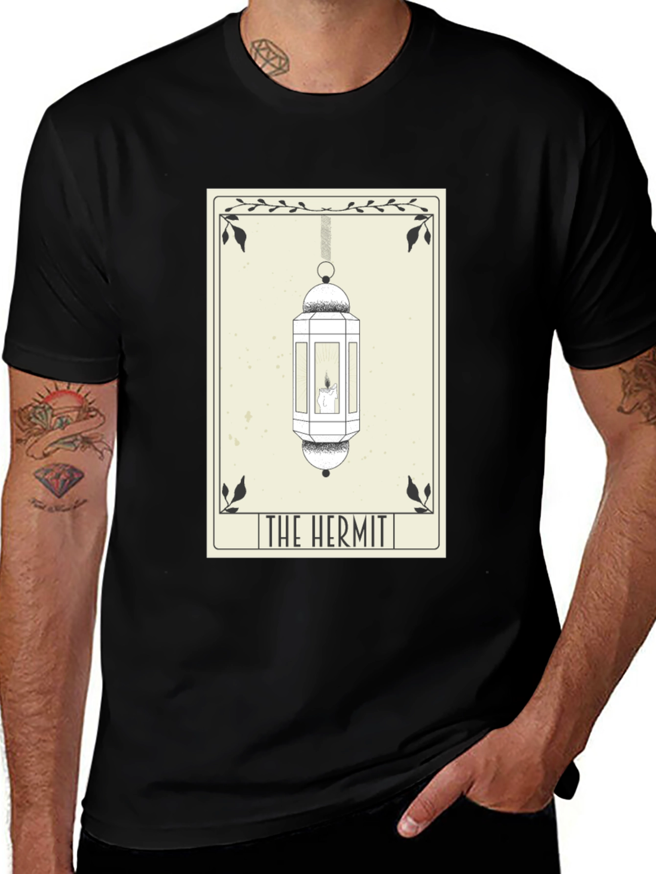 Variant 14 of The Hermit Tarot Card T-Shirt - Occult Design