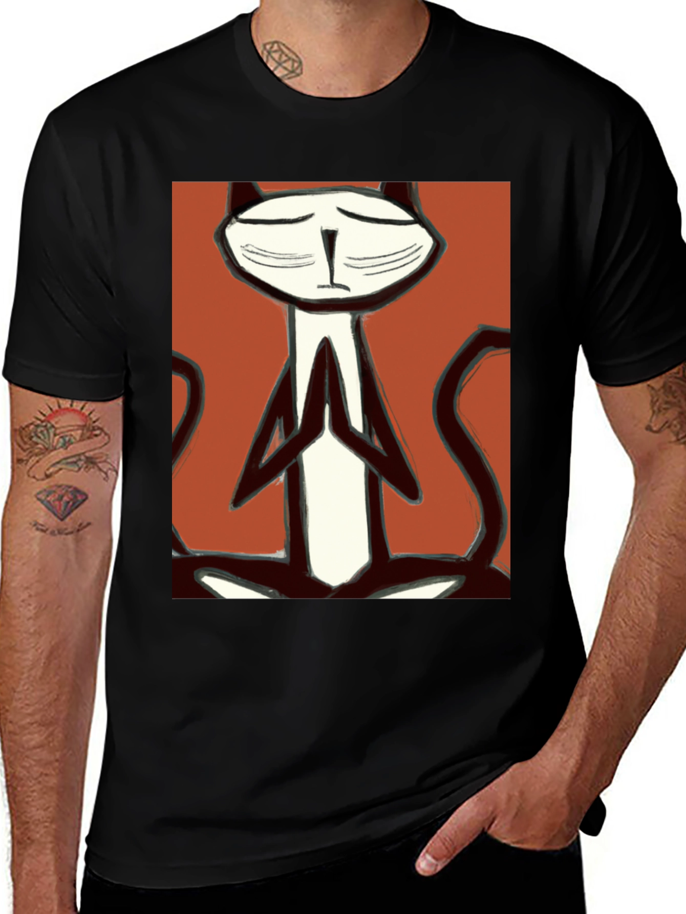 Variant 30 of Meditating Cat T-Shirt - Zen Kitten Tee