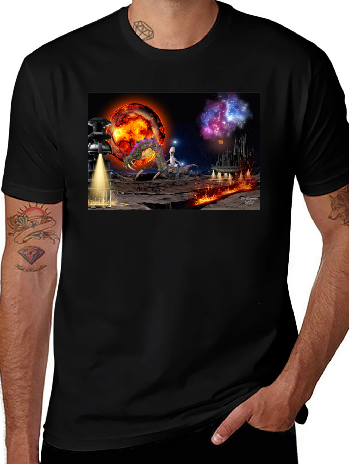 Alien Planet Graphic T-Shirt - Sci-Fi Adventure