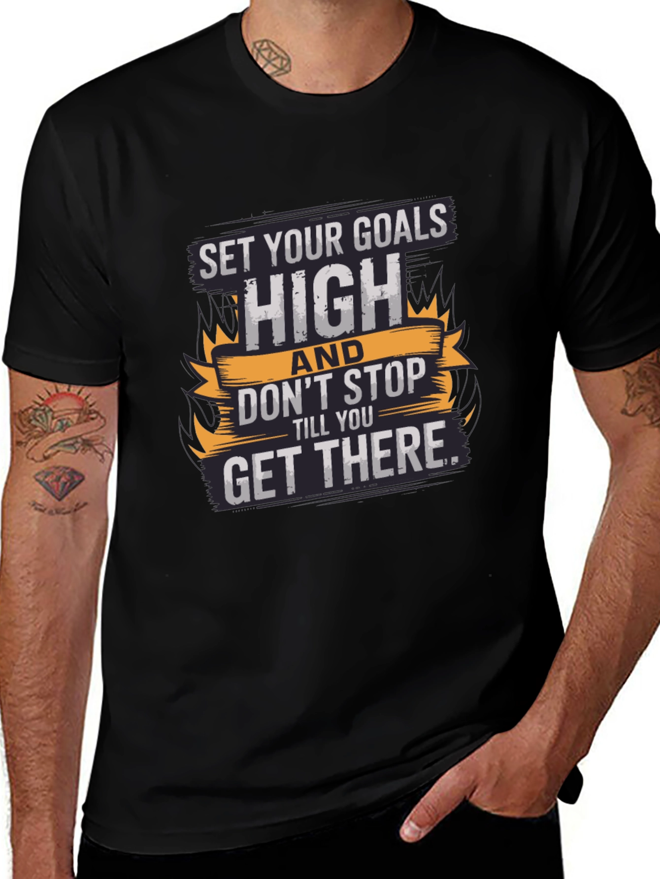 Variant 28 of Motivational T-Shirt: Set Your Goals High