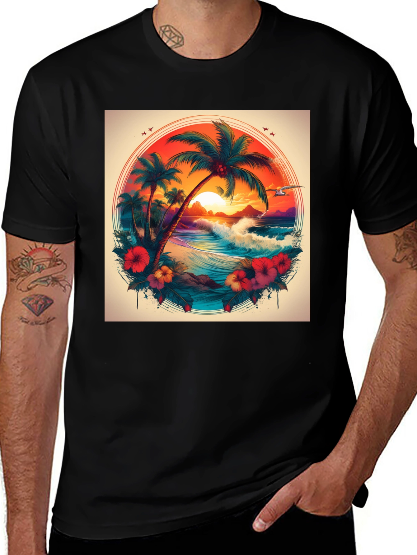 Variant 20 of Tropical Paradise T-Shirt - Island Getaway Design