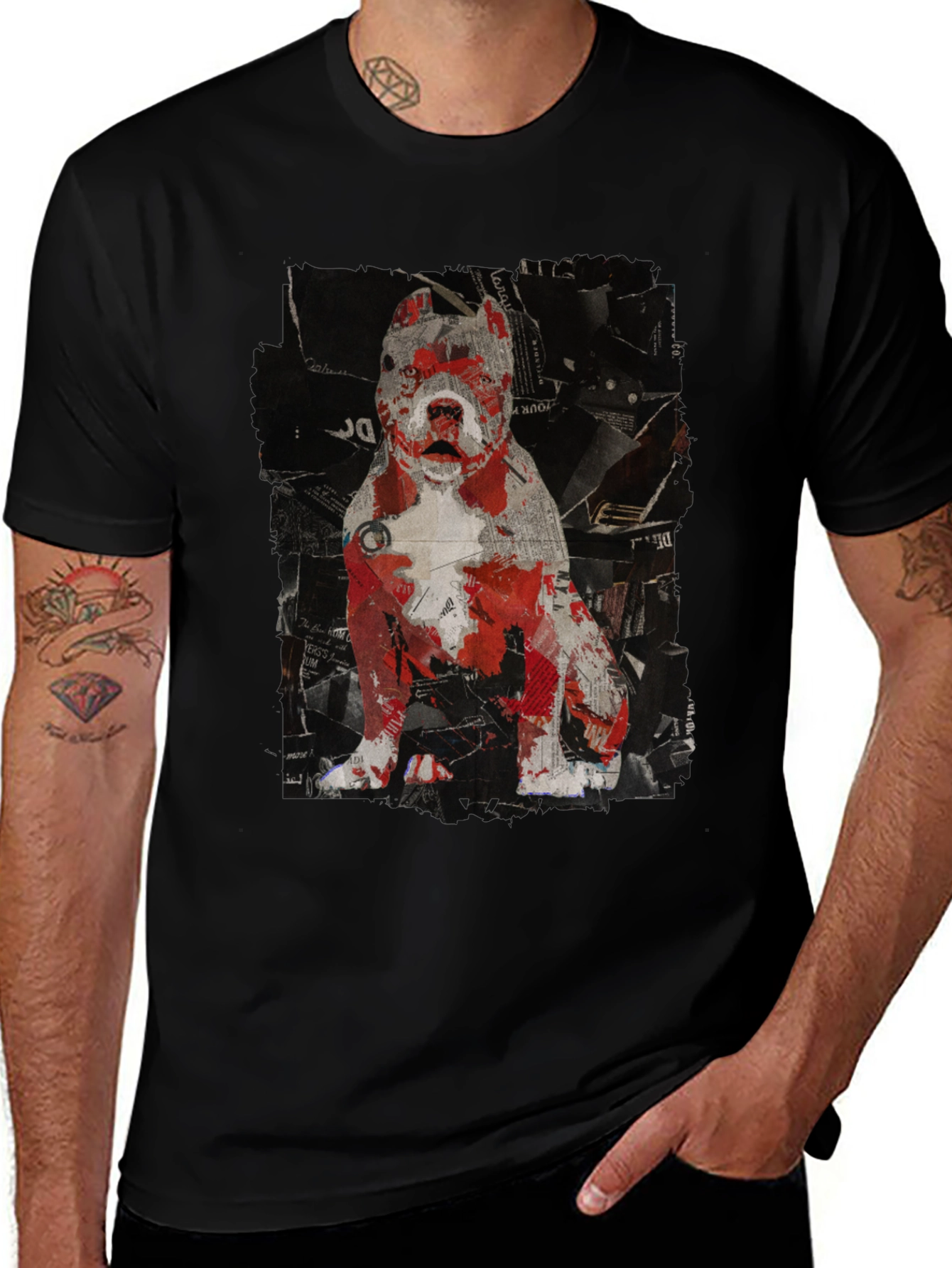Variant 13 of Urban Dog Graphic Tee - Black Cotton Blend