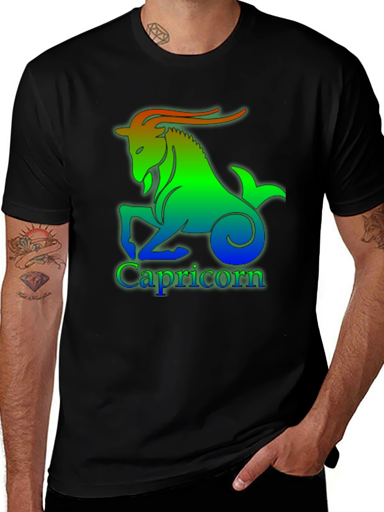 Capricorn Zodiac Sign T-Shirt - Black