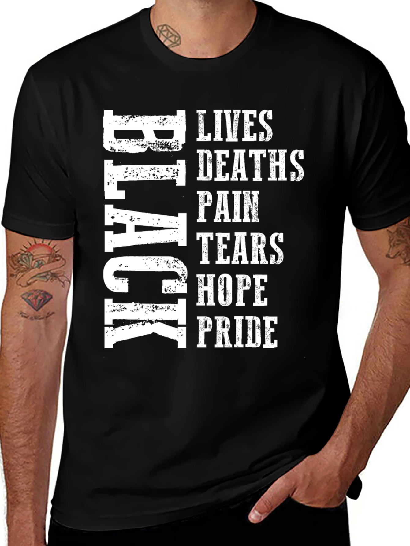 Variant 8 of Black Lives Deaths Pain Tears Hope Pride T-Shirt