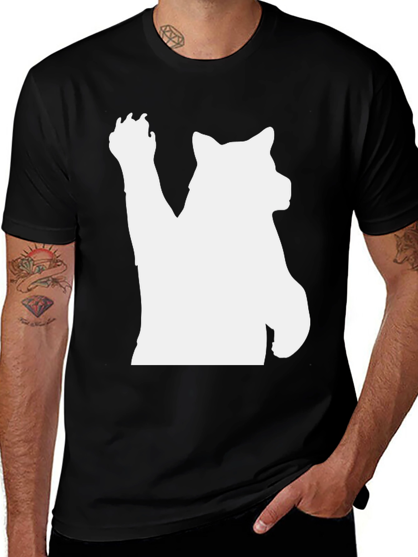 Variant 9 of Black T-Shirt with White Bear Design