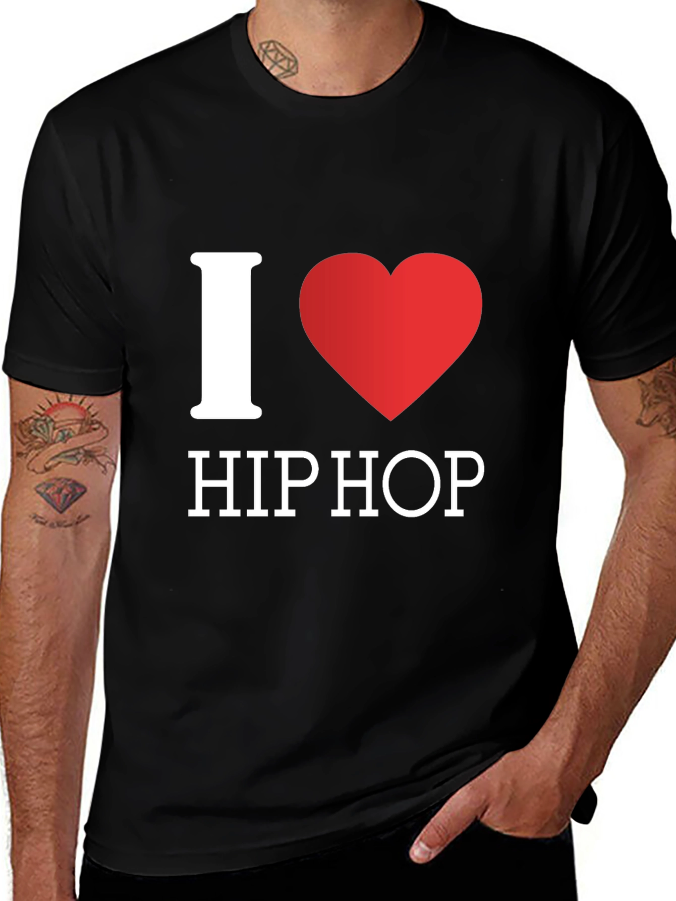 Variant 10 of I Love Hip Hop Black Graphic T-Shirt