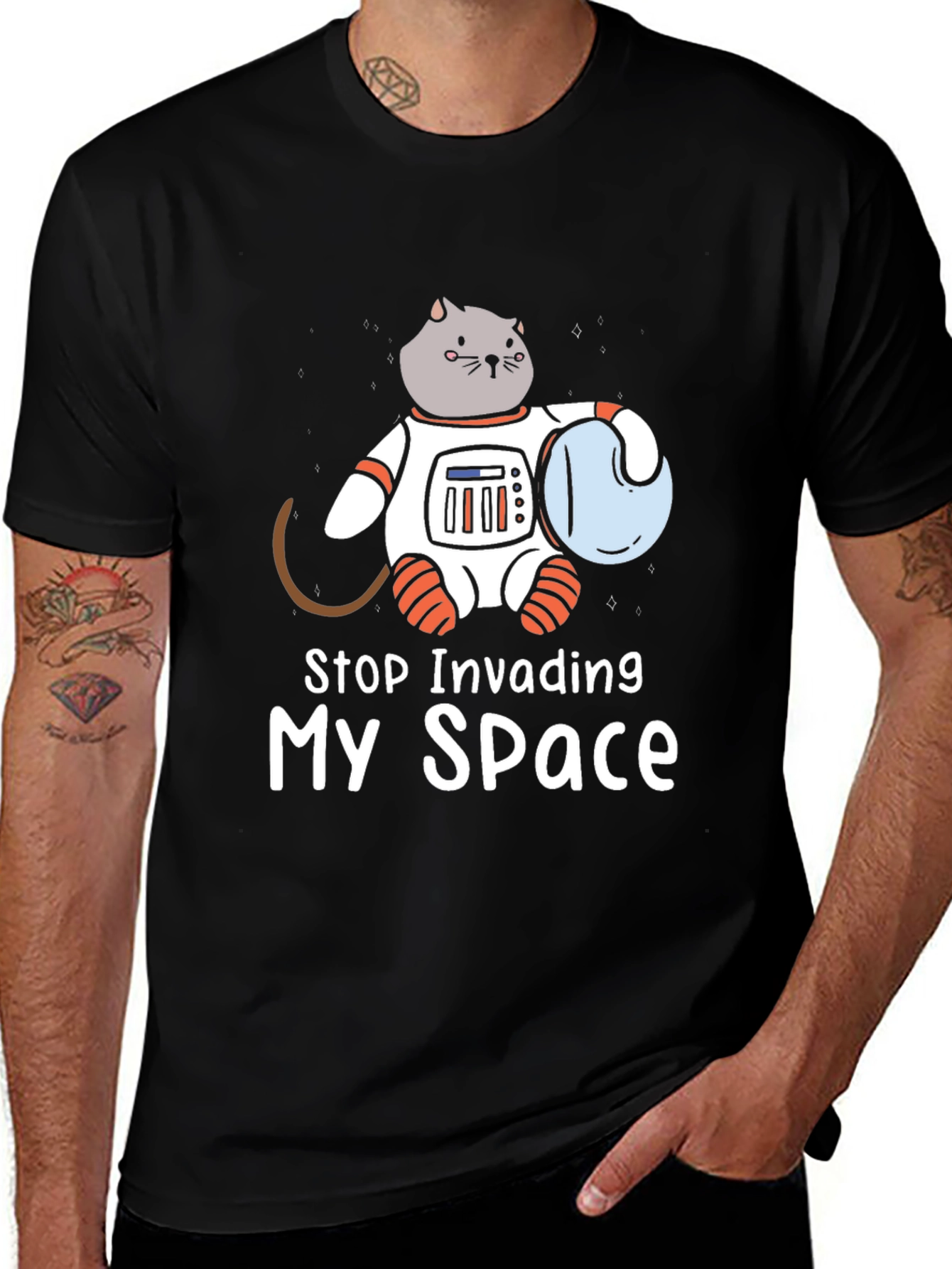 Variant 18 of Stop Invading My Space Cat Astronaut T-Shirt