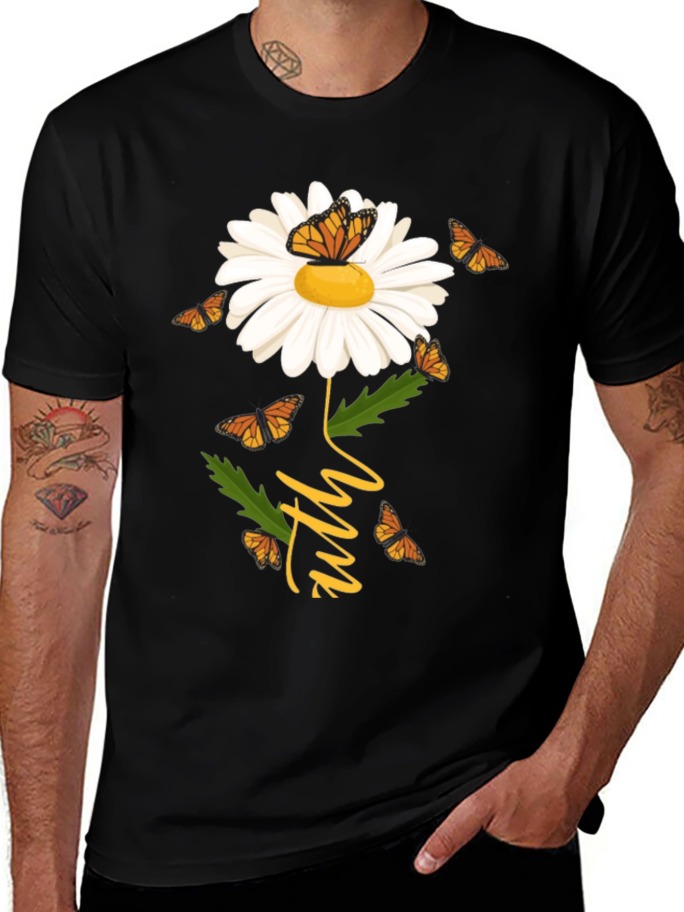 Variant 27 of Faith Butterfly Daisy Graphic Tee