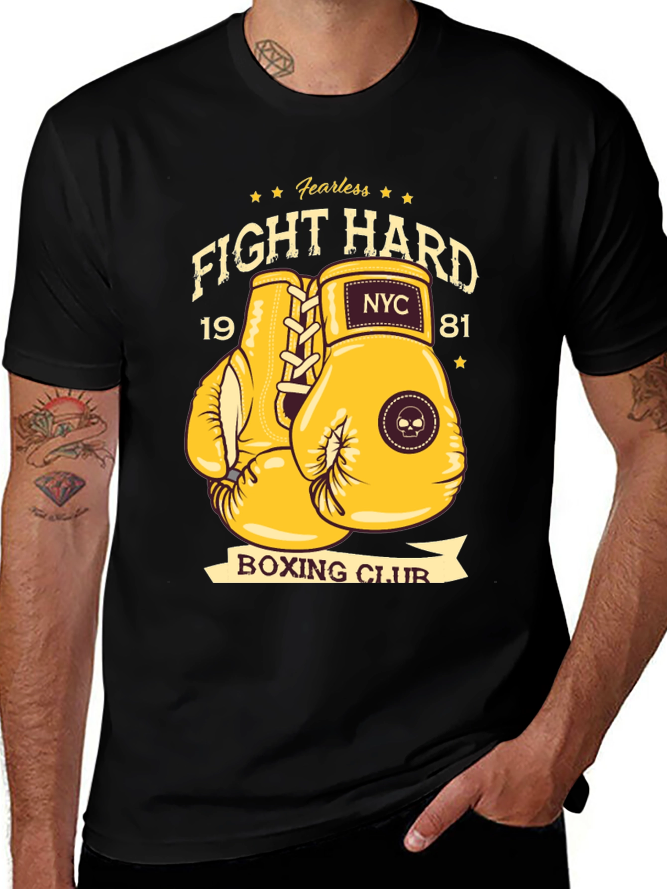 Fight Hard Boxing Club Graphic T-Shirt