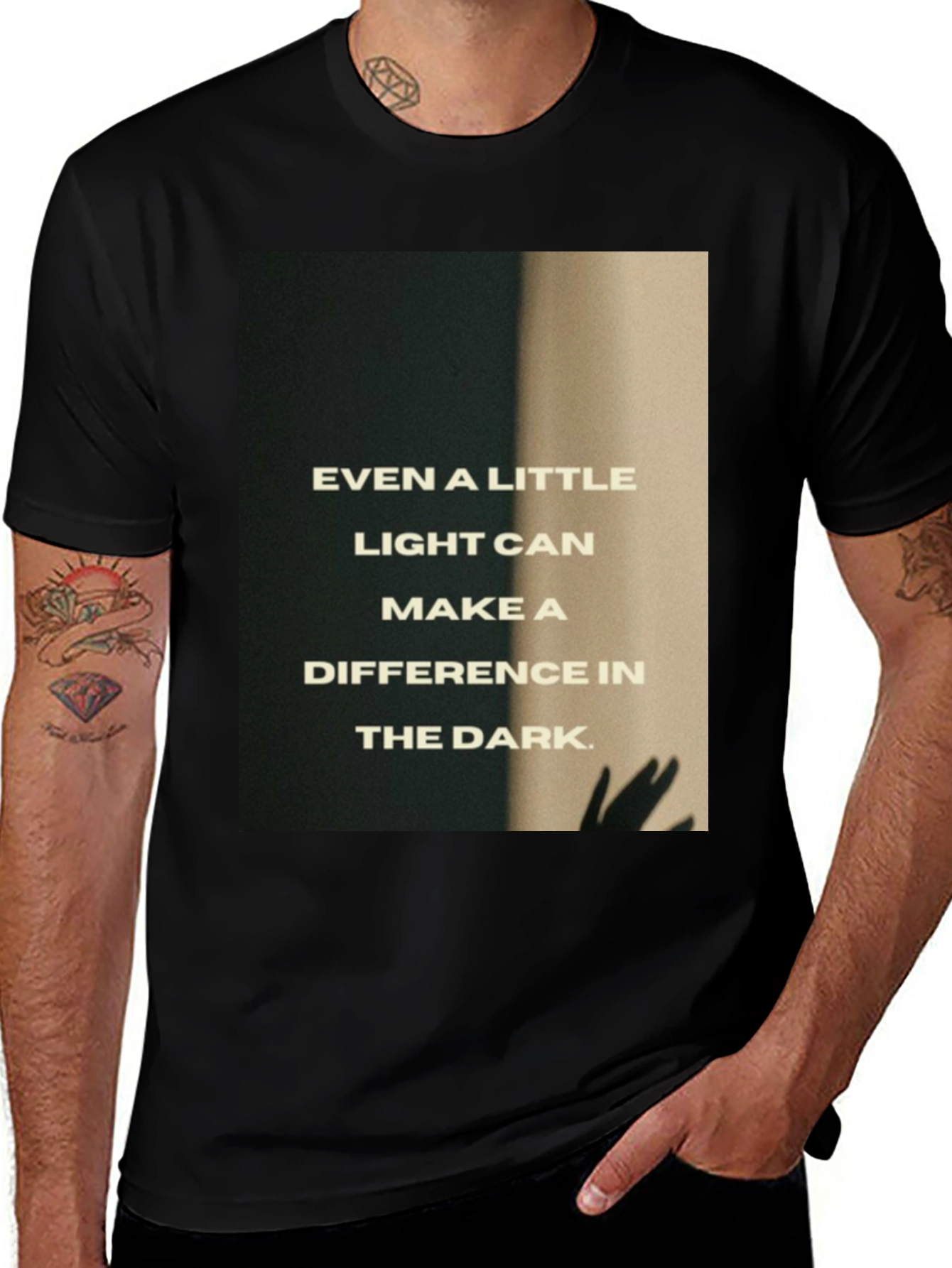 Inspirational Light in Dark T-Shirt - Black