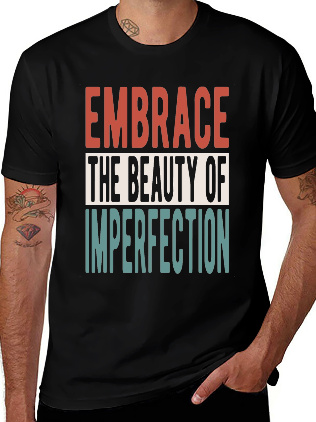 Variant 14 of Embrace Imperfection Graphic Tee - Positive Vibes Shirt