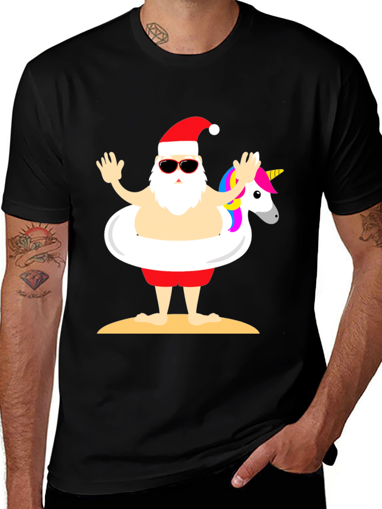 Variant 16 of Santa Unicorn Pool Float T-Shirt