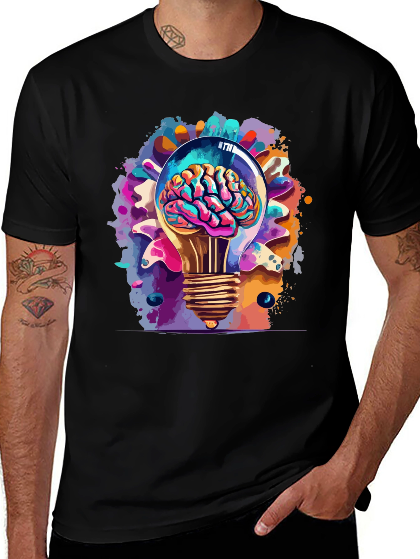 Variant 5 of Brain Bulb T-Shirt - Idea Generator Tee