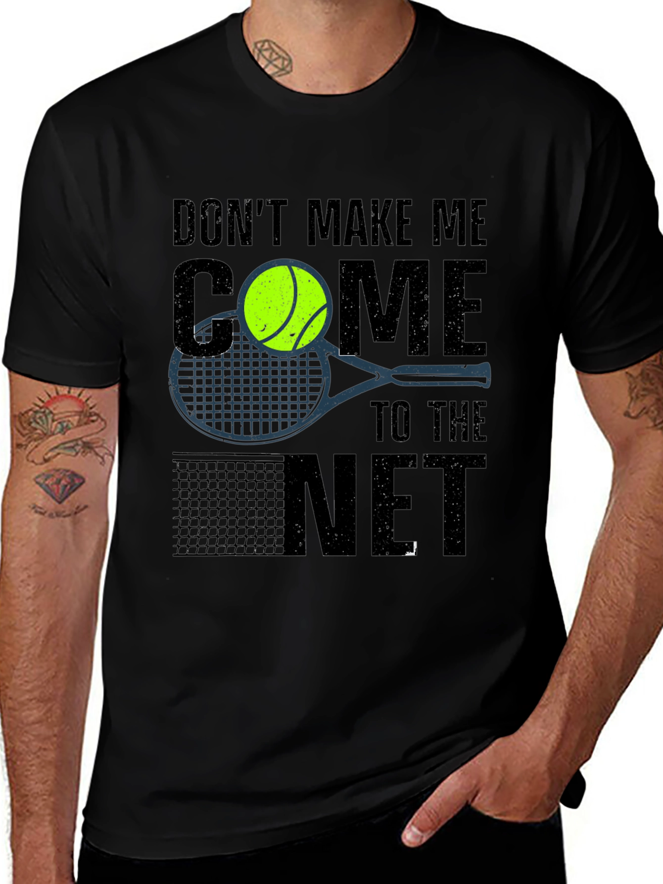 Variant 4 of Don't Make Me Come To The Net T-Shirt Tennis Player