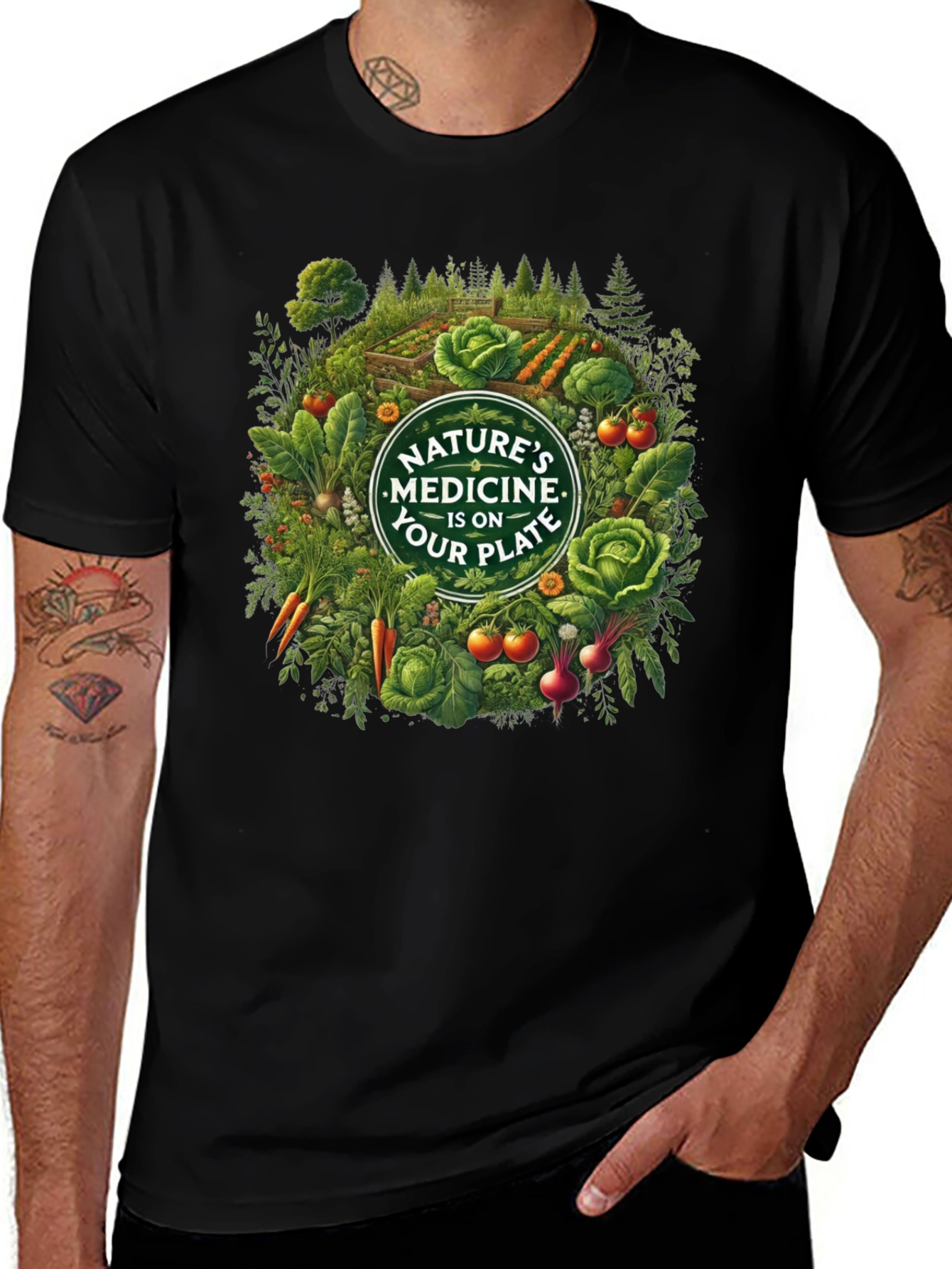 Variant 10 of Nature's Medicine T-Shirt - Eat Your Plate!