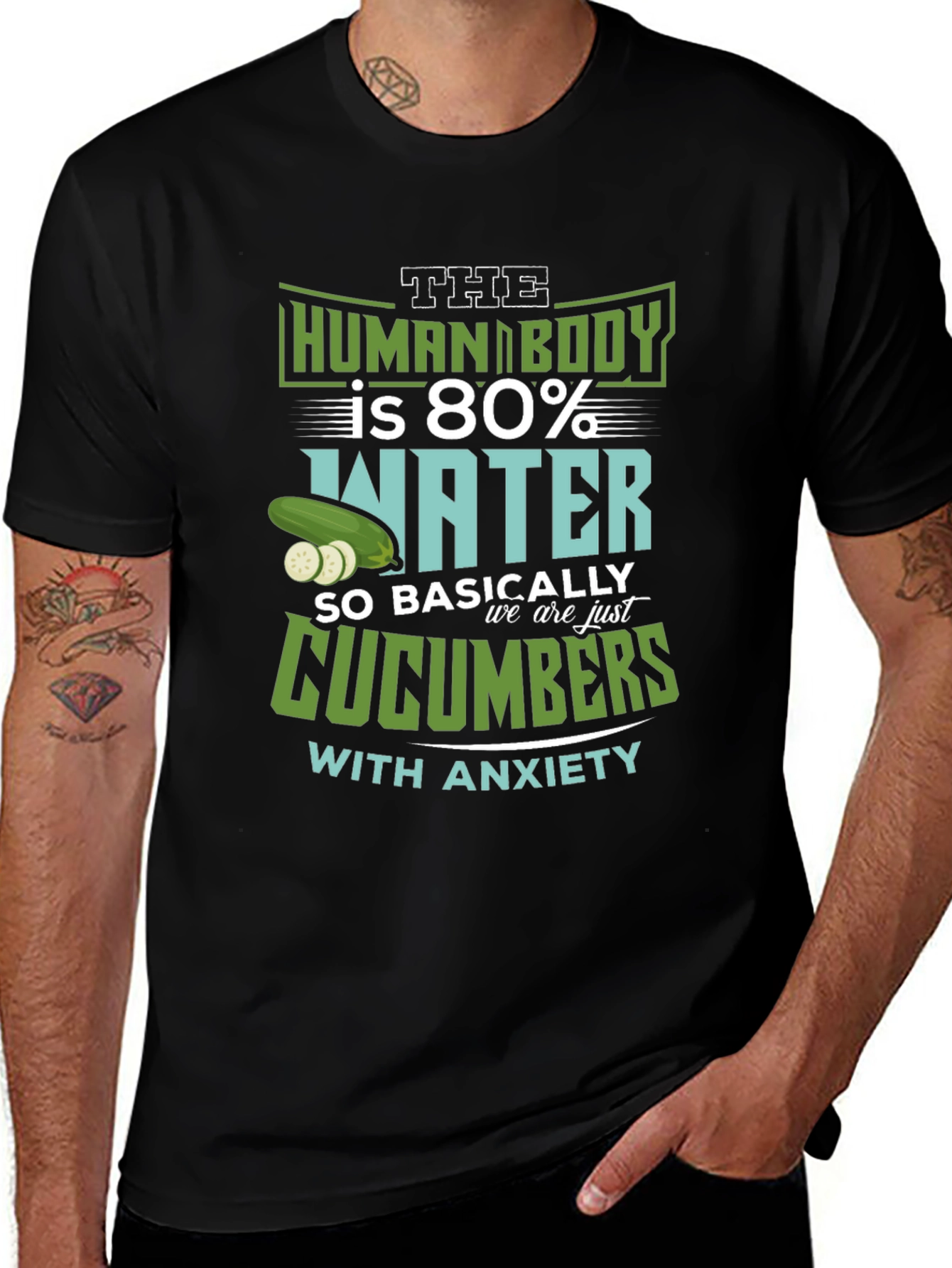 Variant 7 of Human Body Cucumber Anxiety T-Shirt