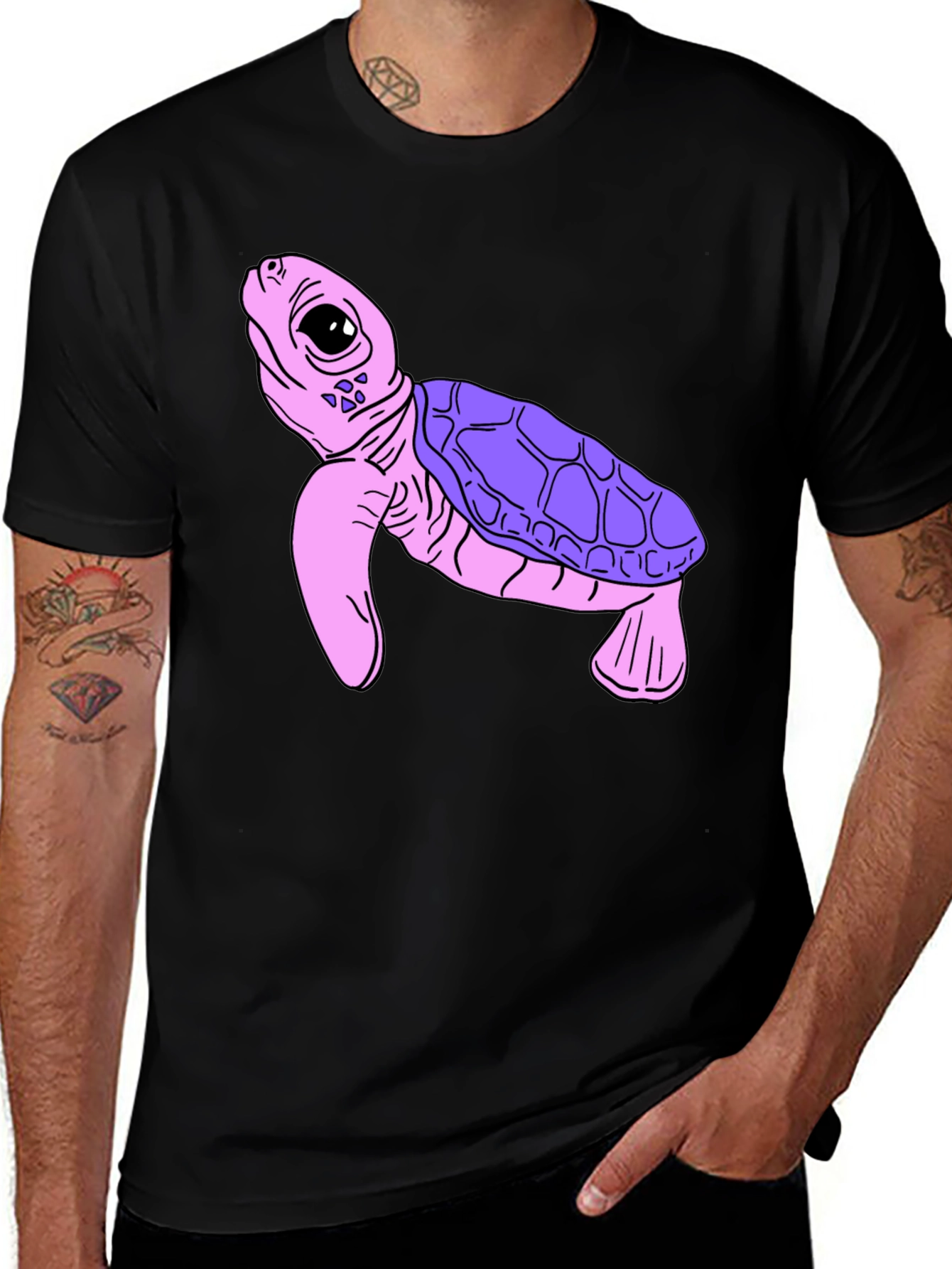 Variant 19 of Turtle Graphic T-Shirt - Black