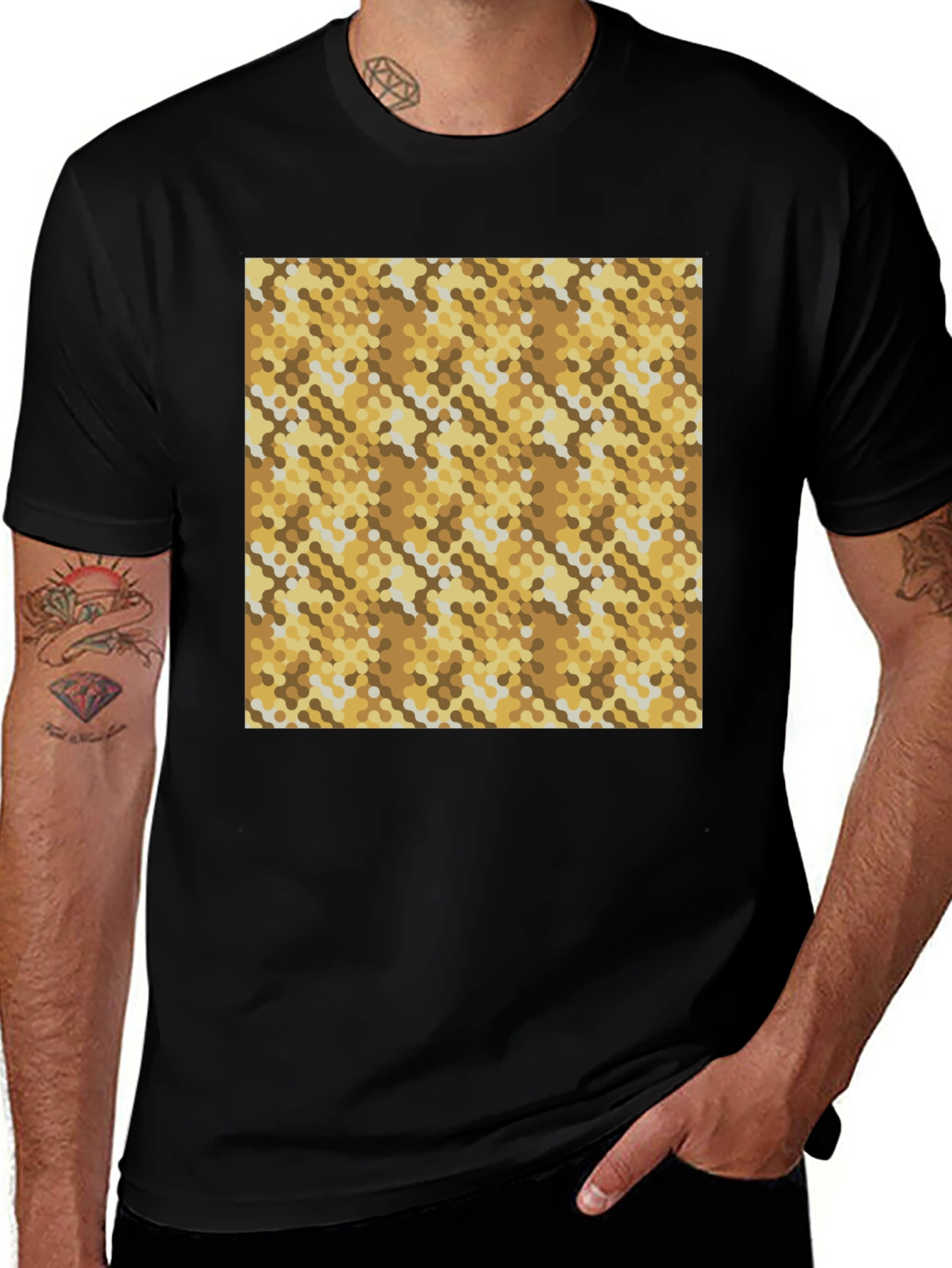 Abstract Pattern T-Shirt - Black