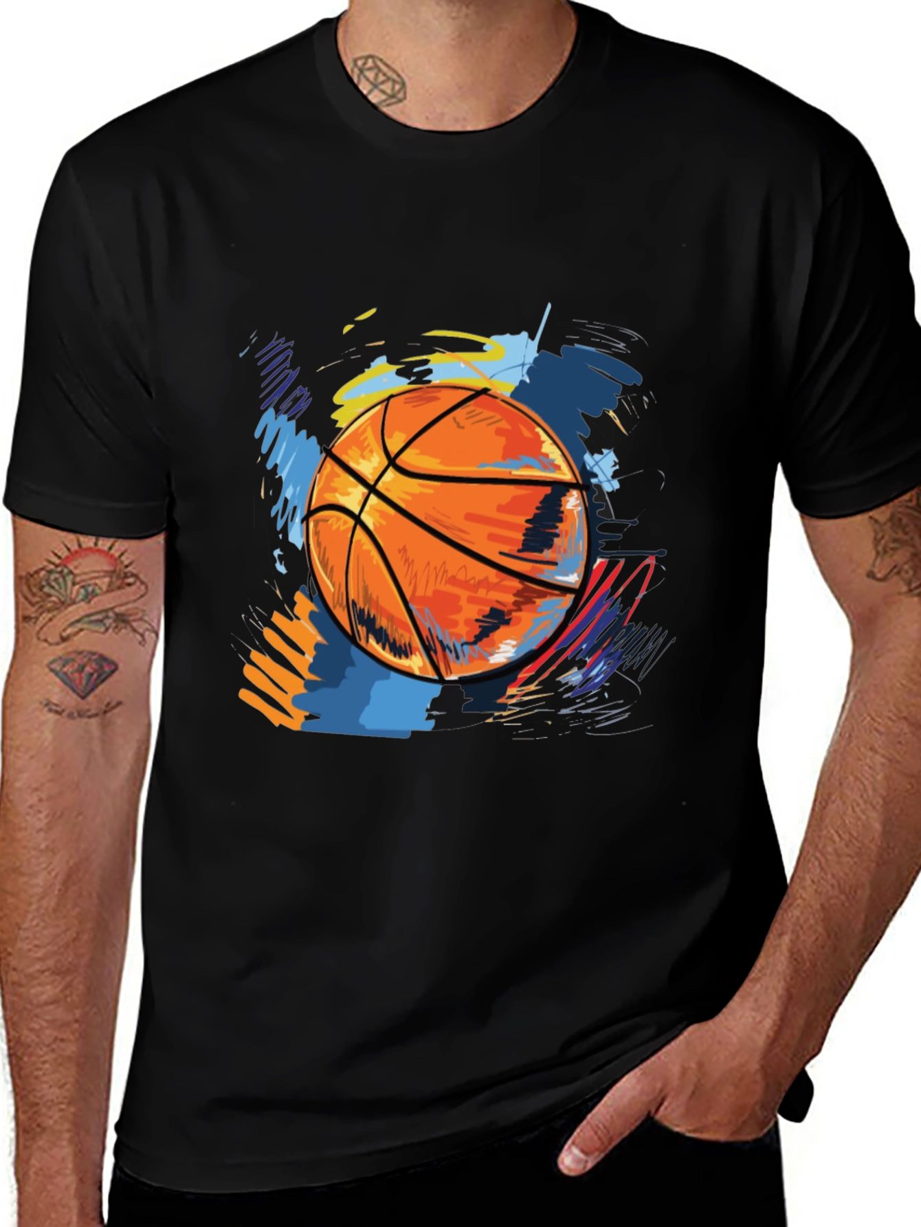 Variant 30 of Basketball Graphic Tee - Black T-Shirt
