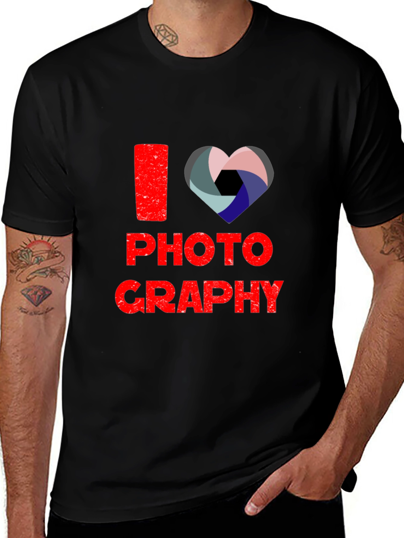 Variant 26 of I Heart Photography Graphic Tee - Black