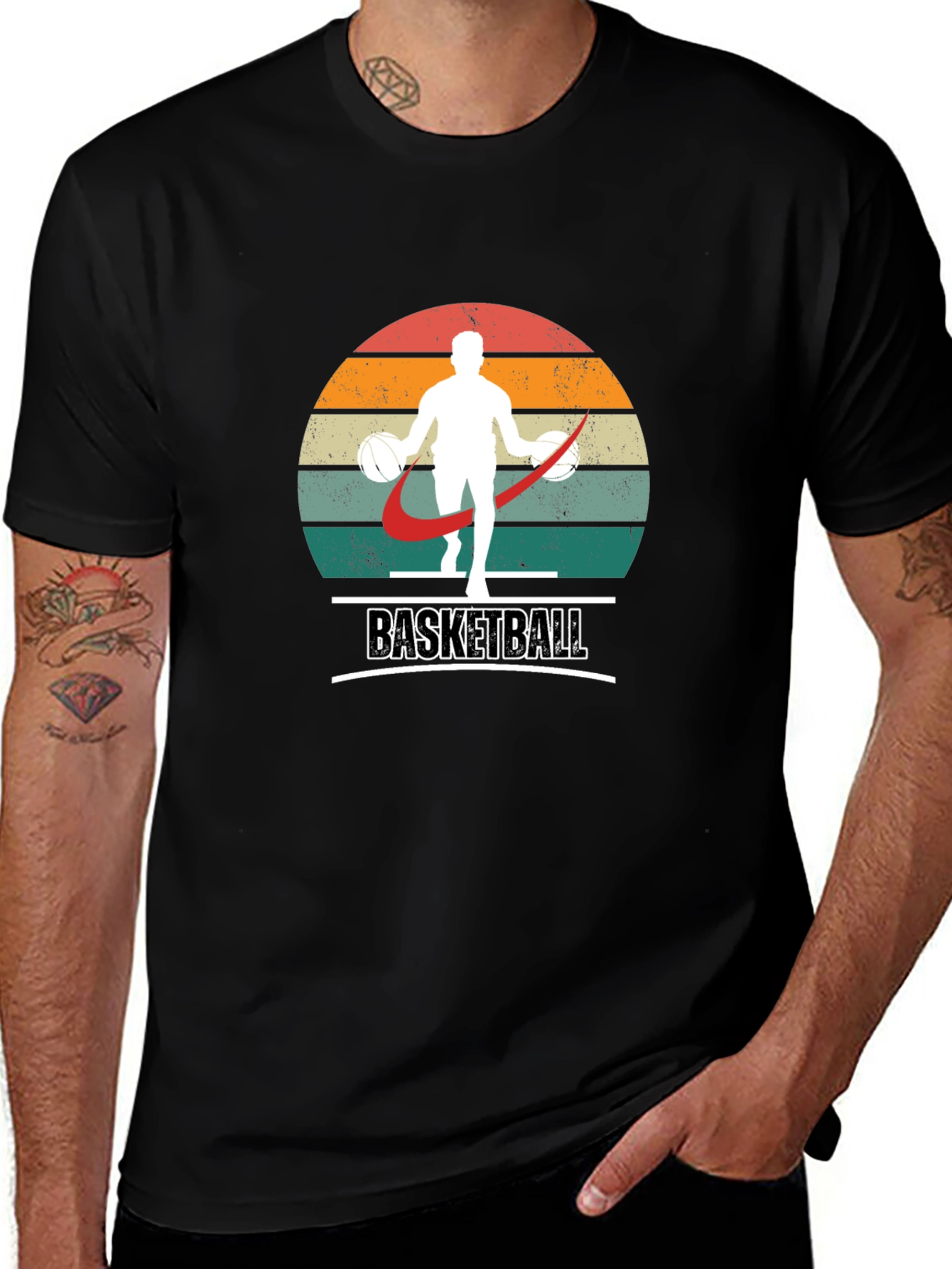 Variant 9 of Retro Basketball Player Graphic T-Shirt