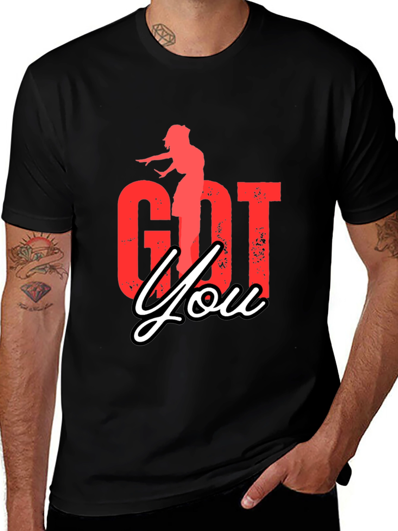 Variant 18 of Got You Graphic Tee - Black Casual T-Shirt