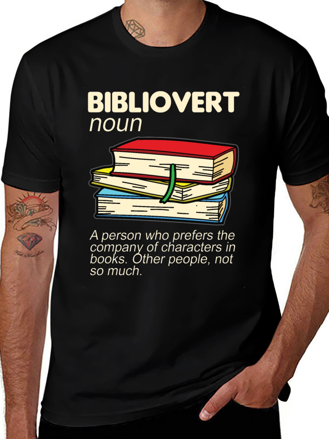 Black Bibliophile Graphic T-Shirt - Book Lover Apparel main image